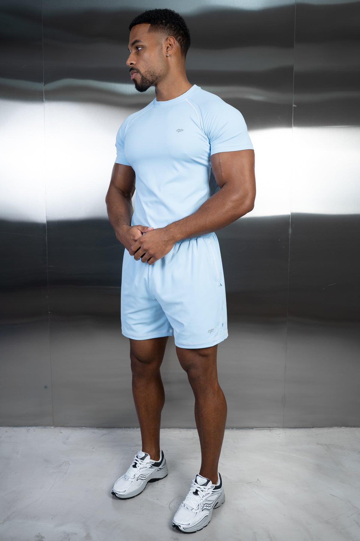 Contrast Stitch Training T-Shirt - Light Blue