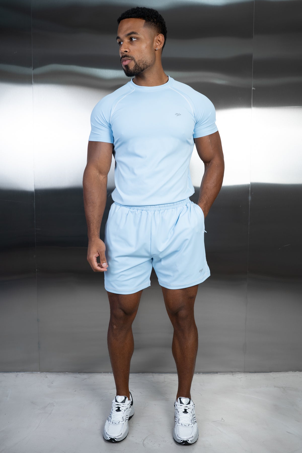 Contrast Stitch Training T-Shirt - Light Blue