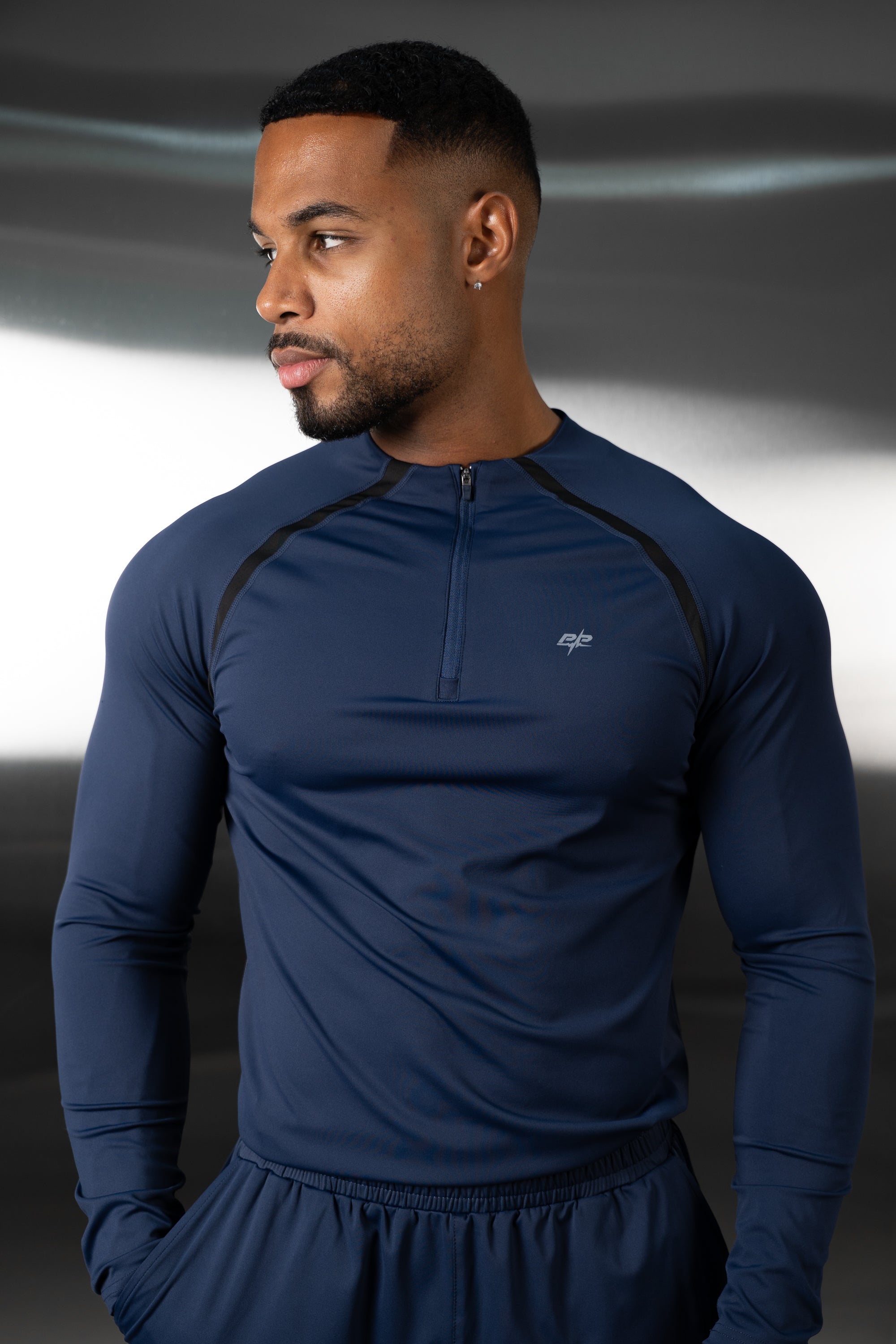 Vector Training Collarless Quarter Zip - Navy