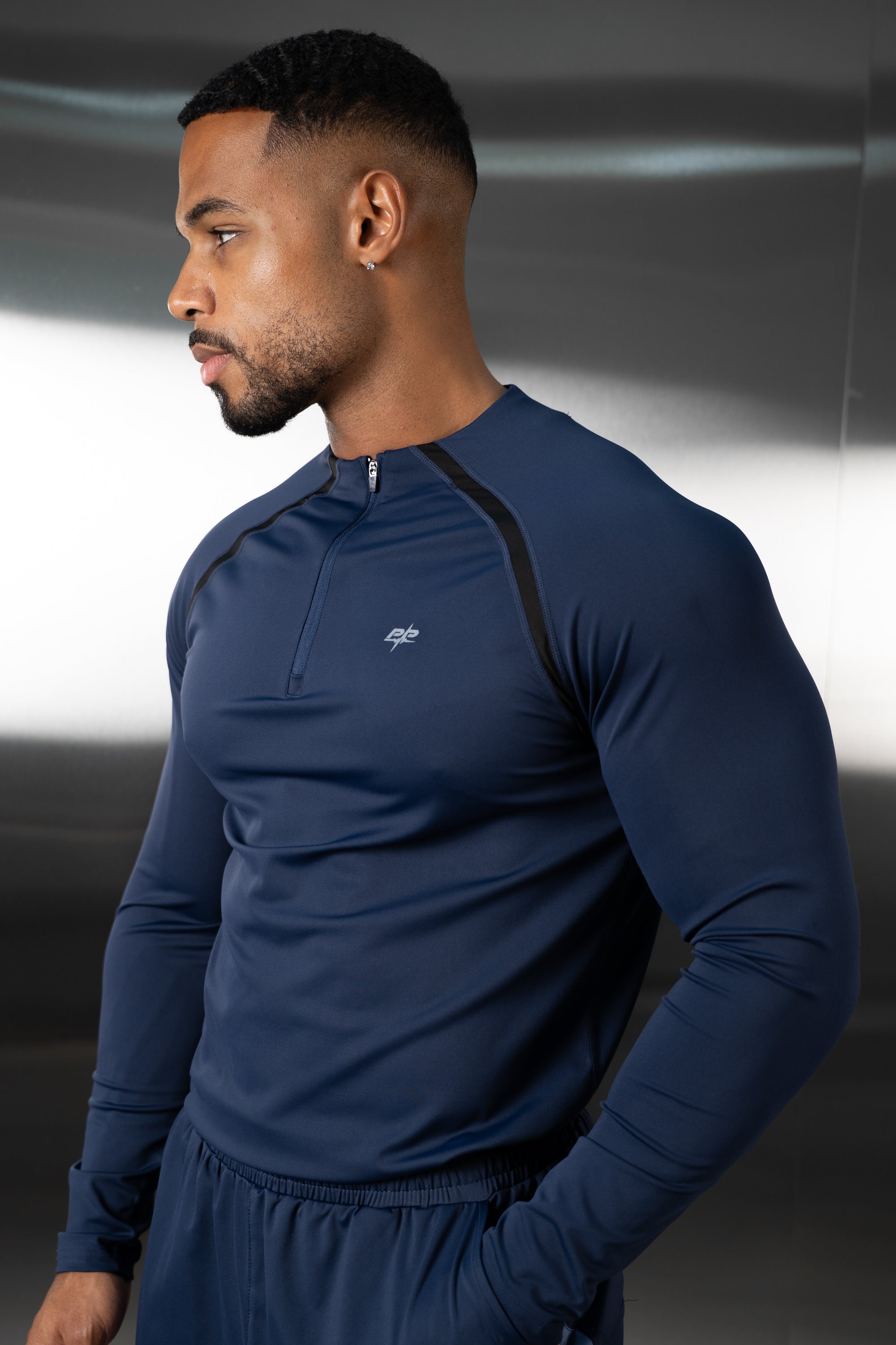 Vector Training Collarless Quarter Zip - Navy