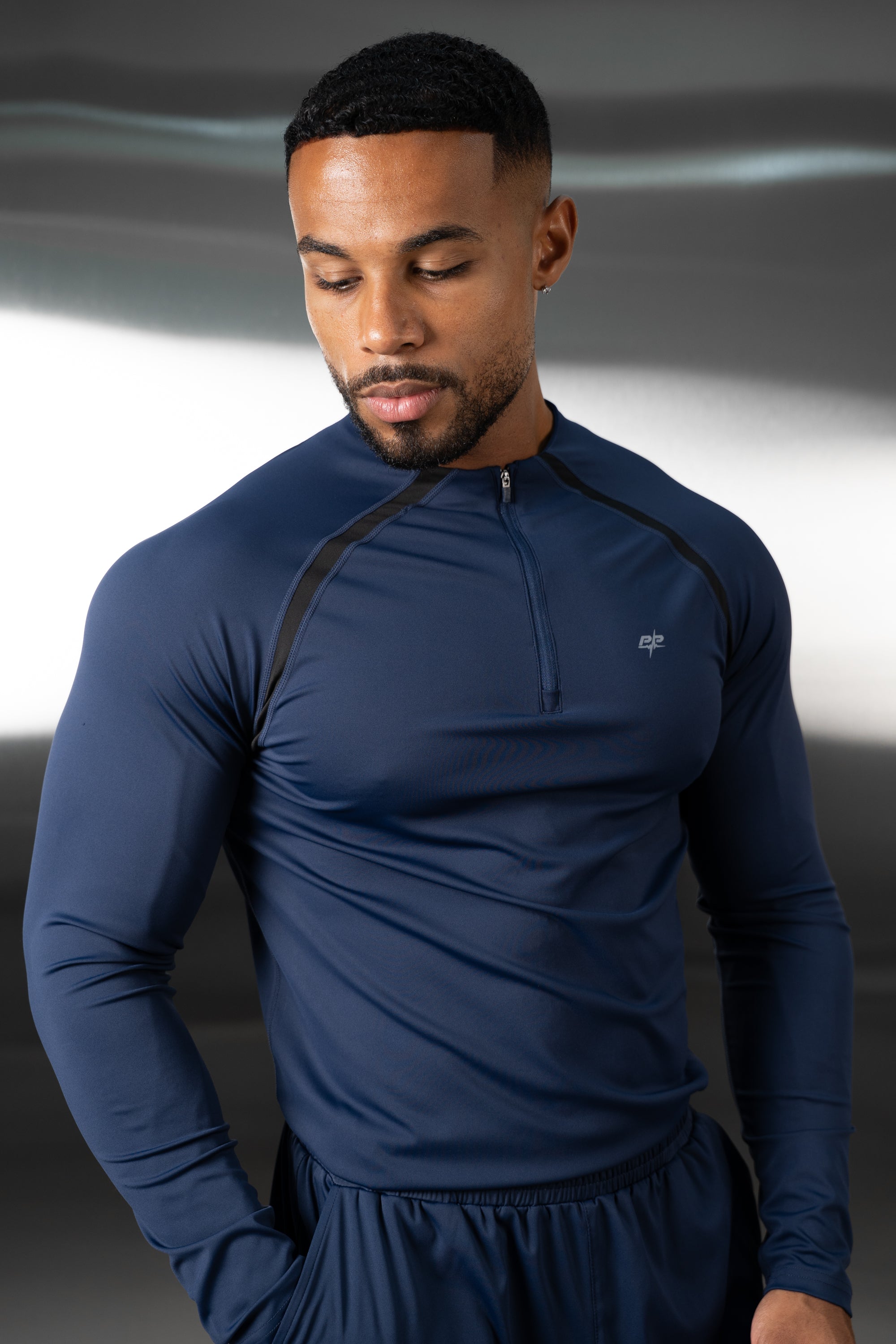 Vector Training Collarless Quarter Zip - Navy