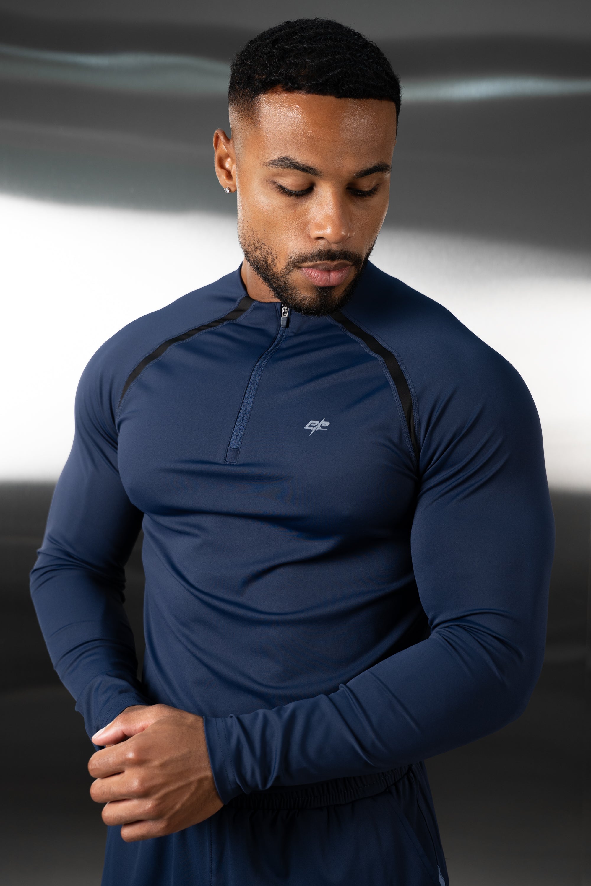 Vector Training Collarless Quarter Zip - Navy