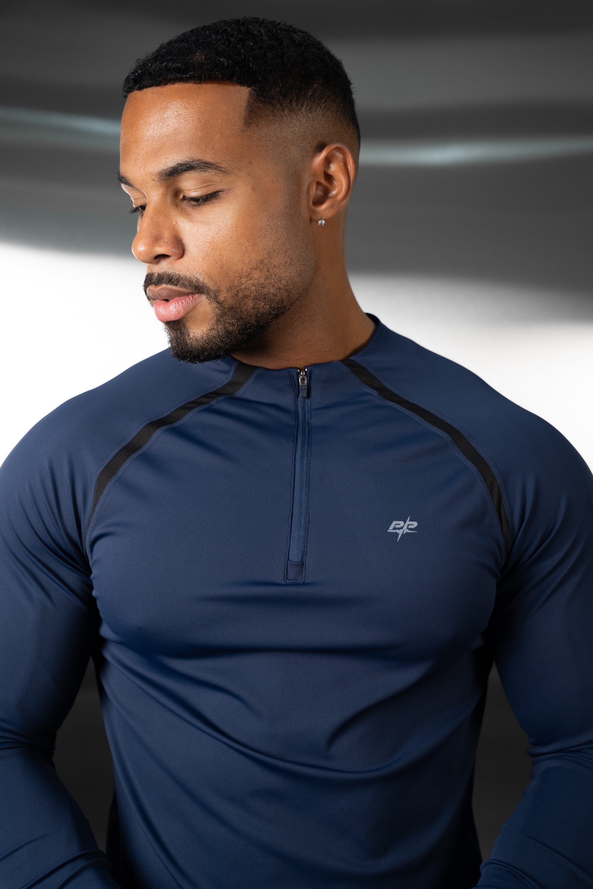Vector Training Collarless Quarter Zip - Navy