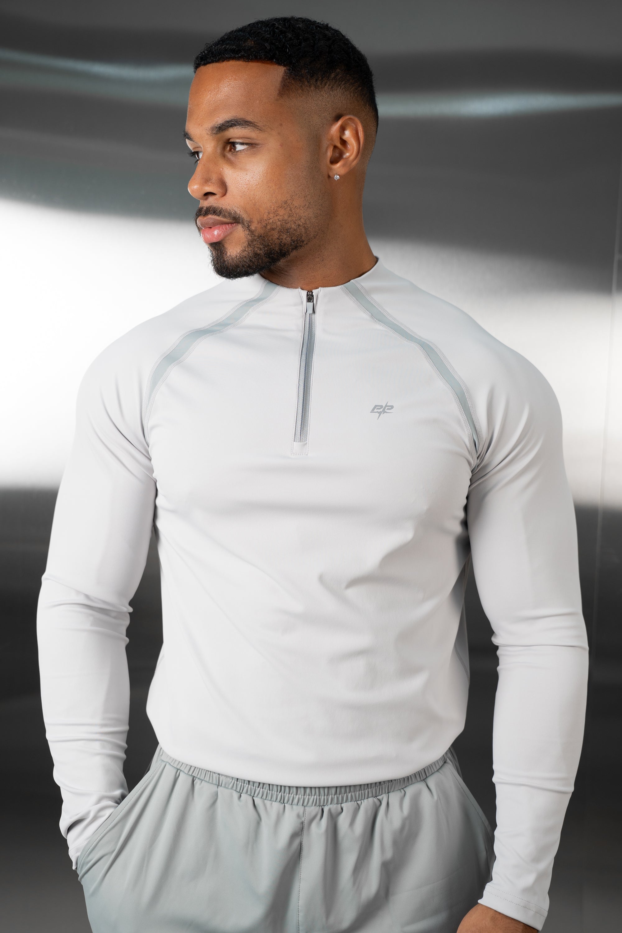 Vector Training Collarless Quarter Zip - Grey