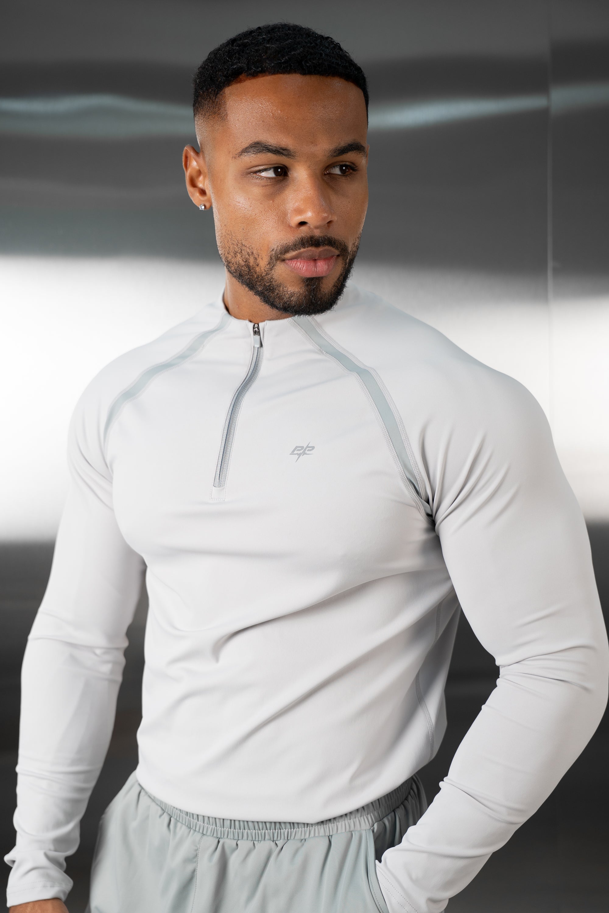 Vector Training Collarless Quarter Zip - Grey