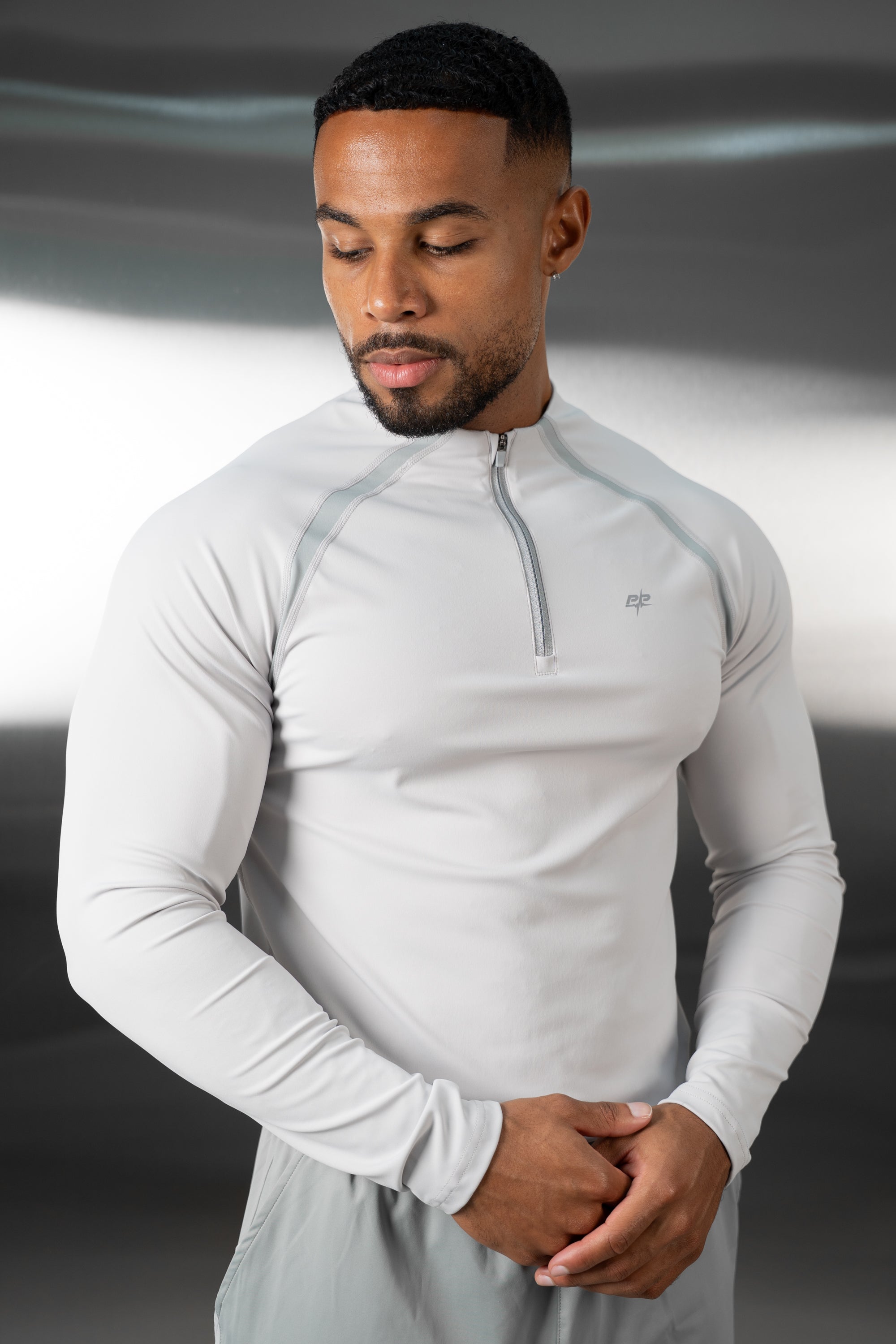 Vector Training Collarless Quarter Zip - Grey