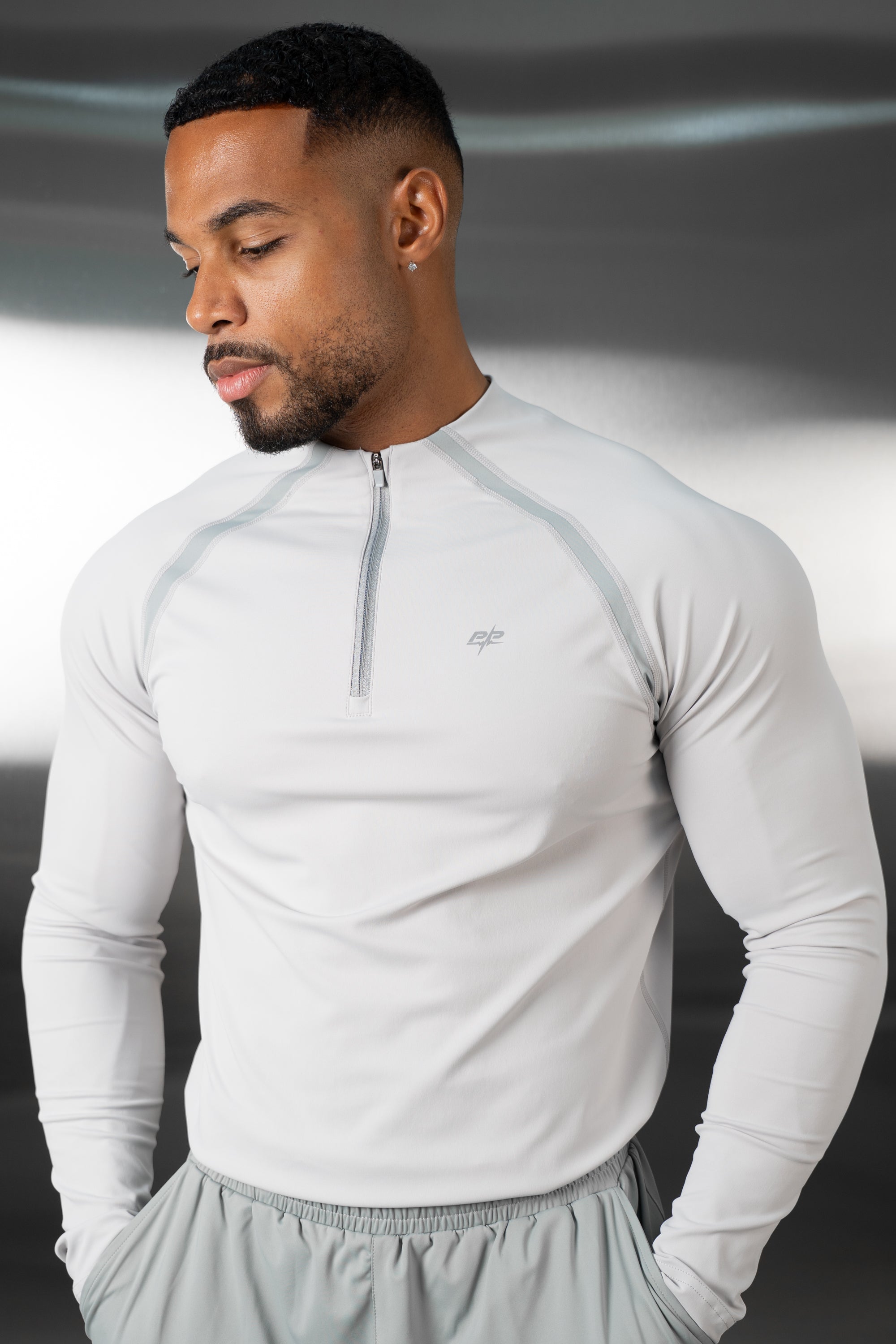 Vector Training Collarless Quarter Zip - Grey