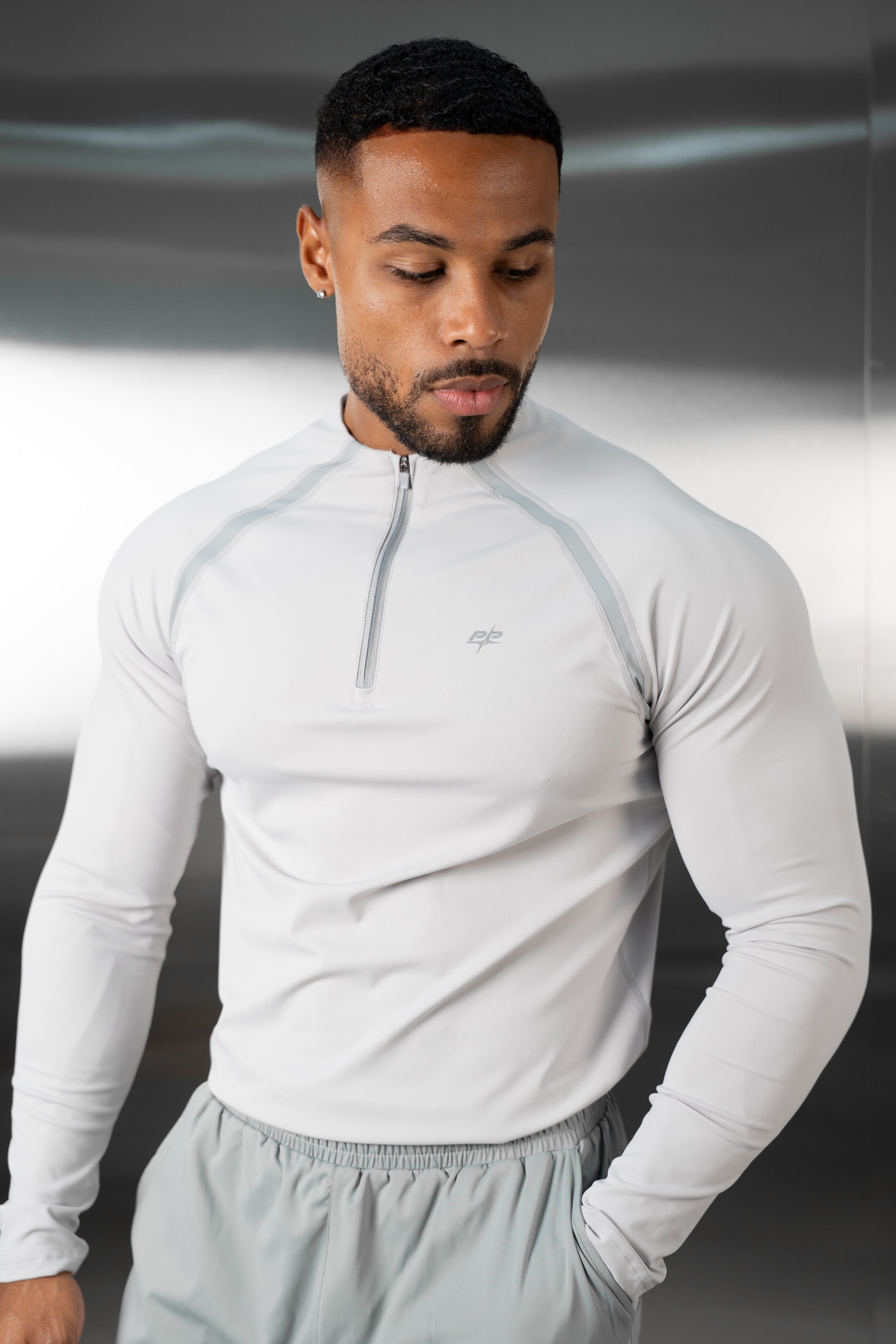 Vector Training Collarless Quarter Zip - Grey