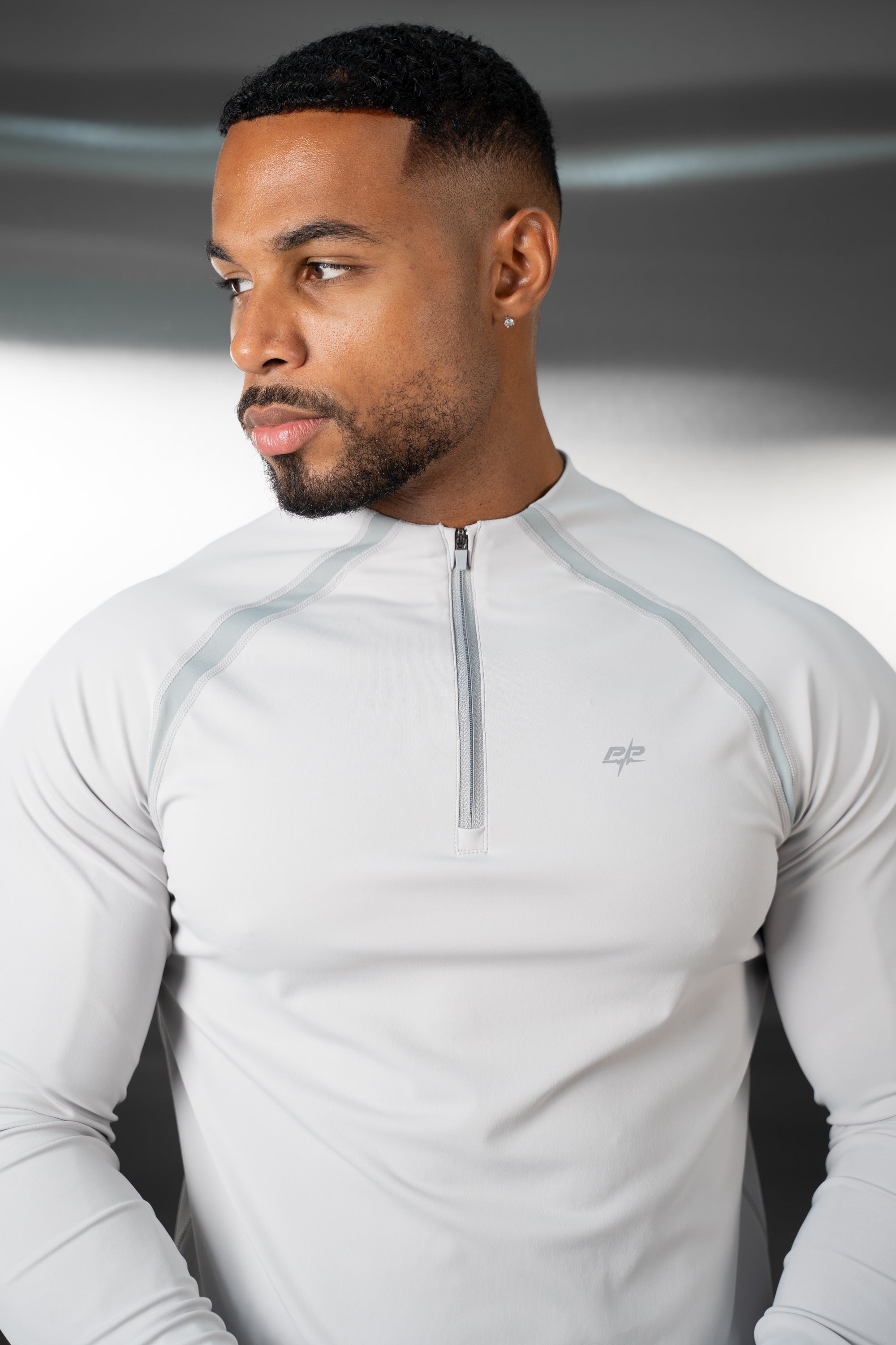 Vector Training Collarless Quarter Zip - Grey