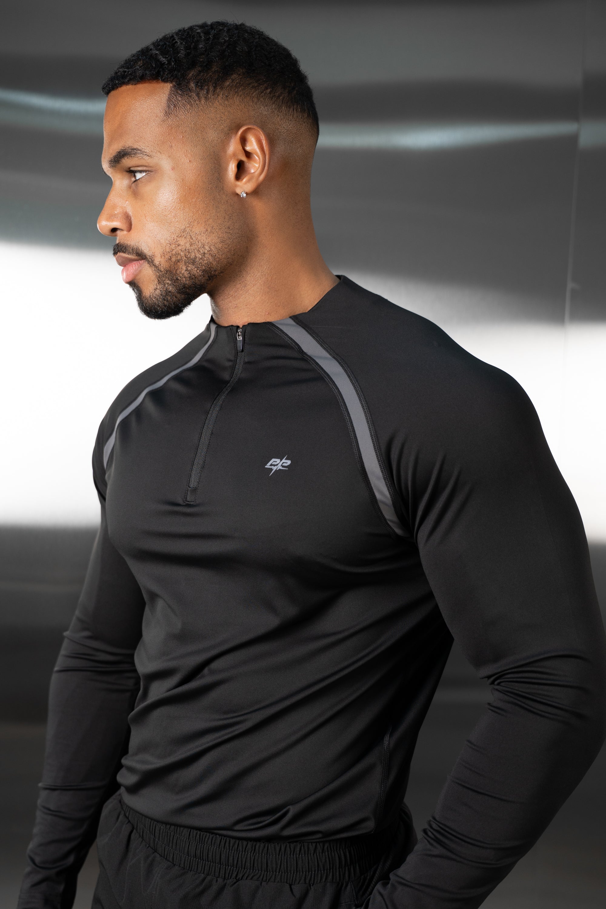 Vector Training Collarless Quarter Zip - Black