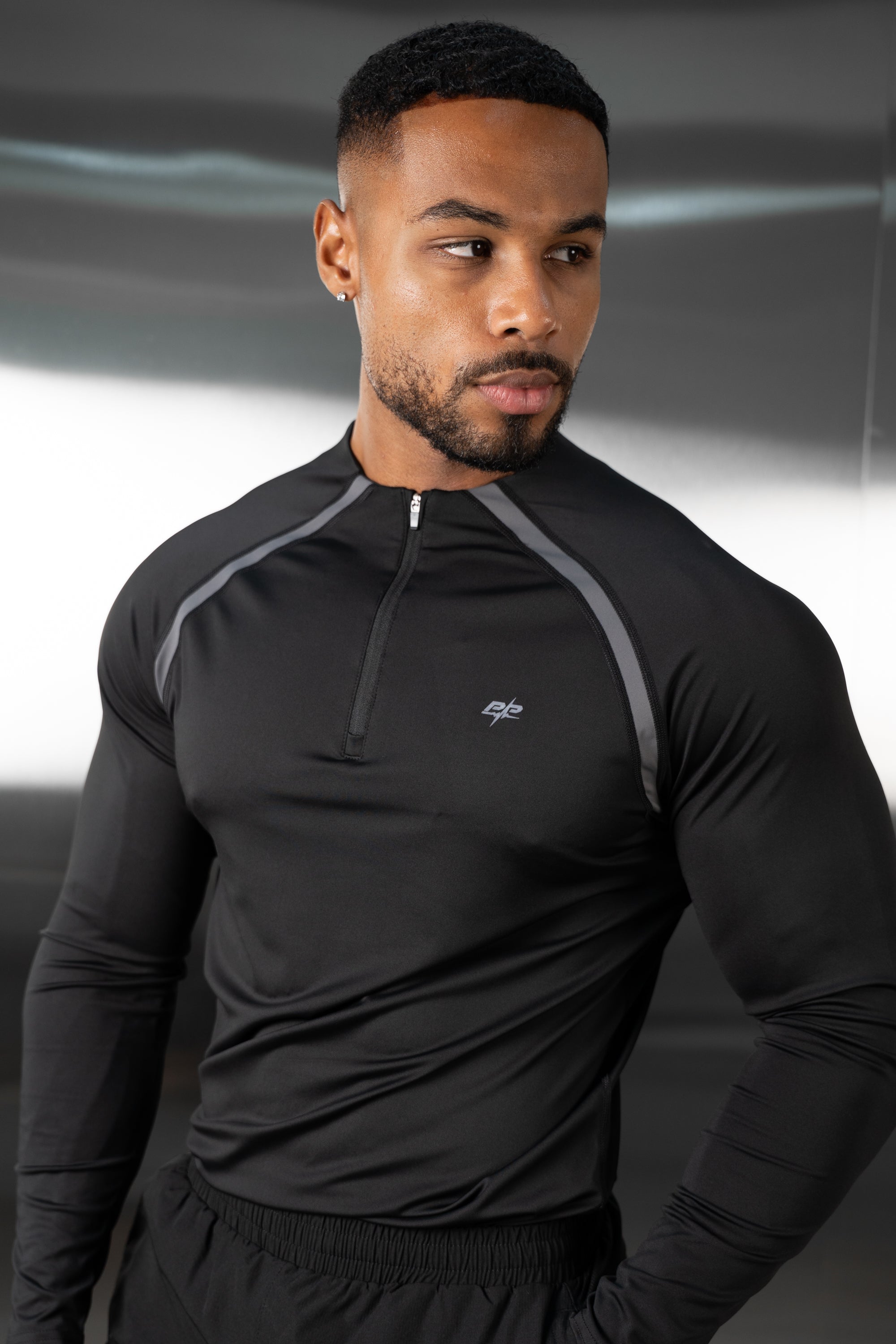 Vector Training Collarless Quarter Zip - Black