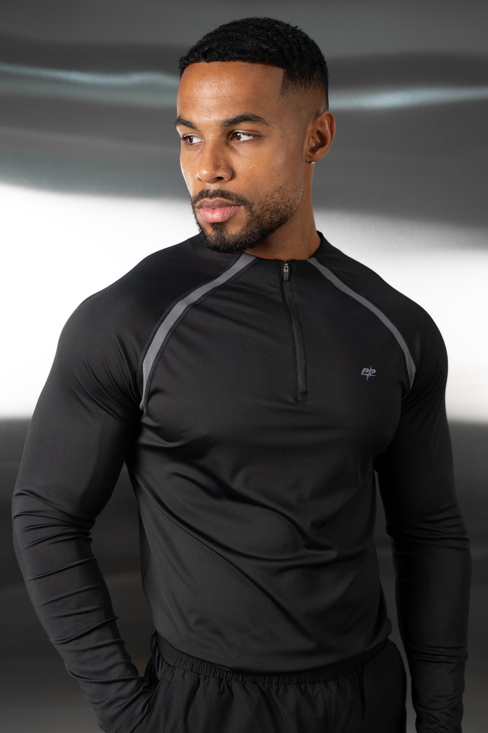 Vector Training Collarless Quarter Zip - Black