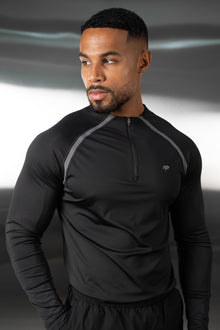 Vector Training Collarless Quarter Zip - Black