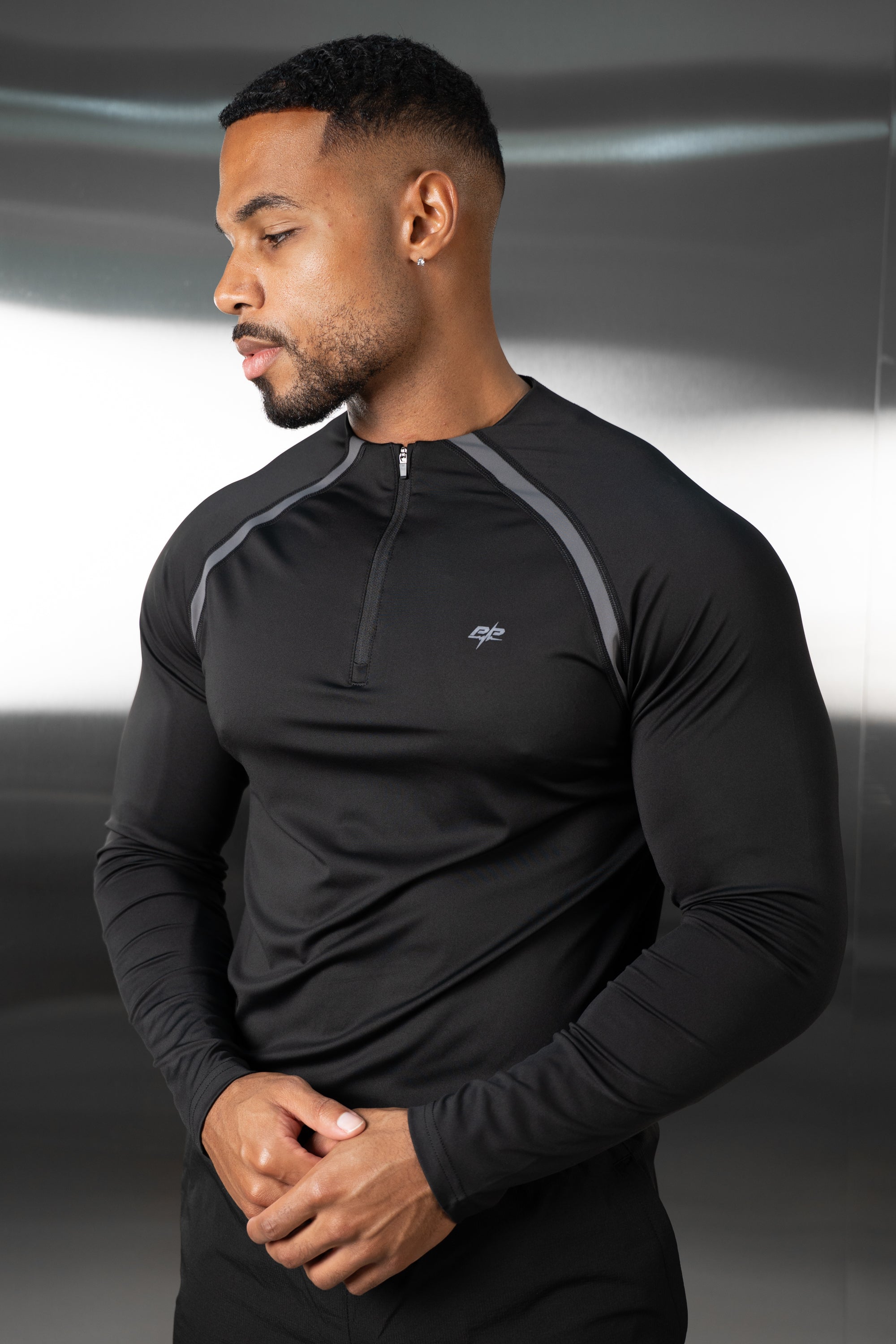 Vector Training Collarless Quarter Zip - Black