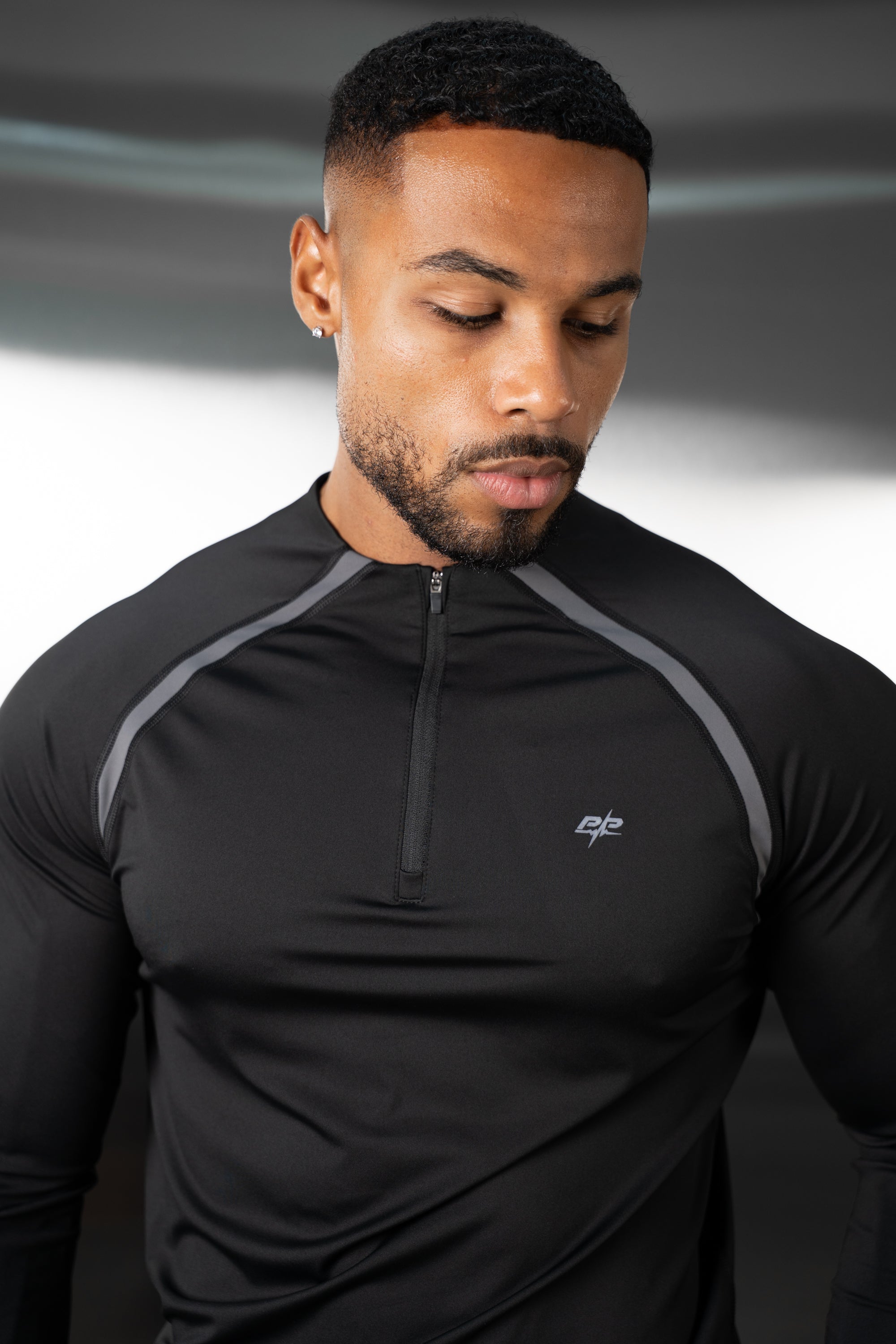 Vector Training Collarless Quarter Zip - Black