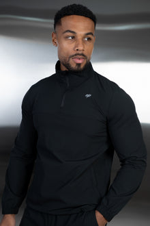 Destruct Track Quarter Zip Windbreaker - Black