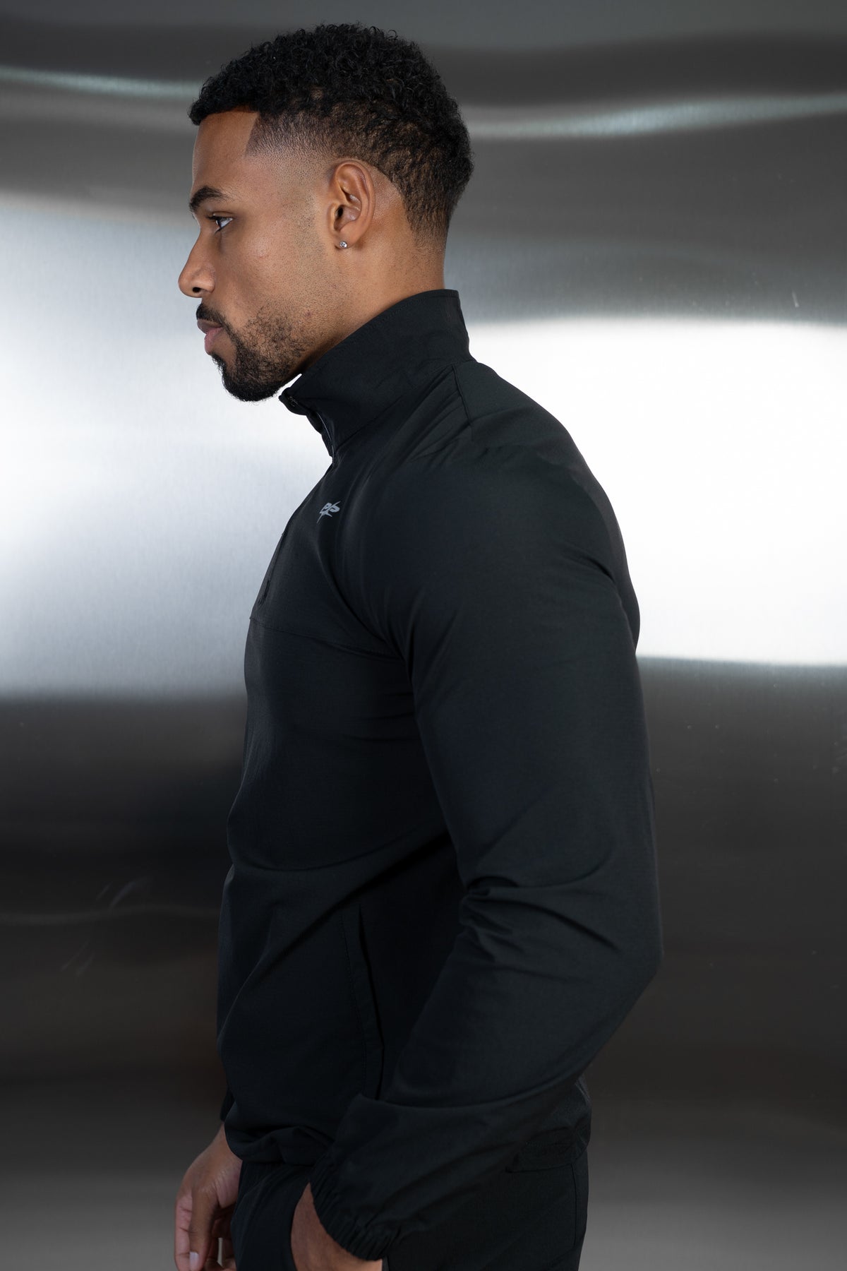 Destruct Track Quarter Zip Windbreaker - Black
