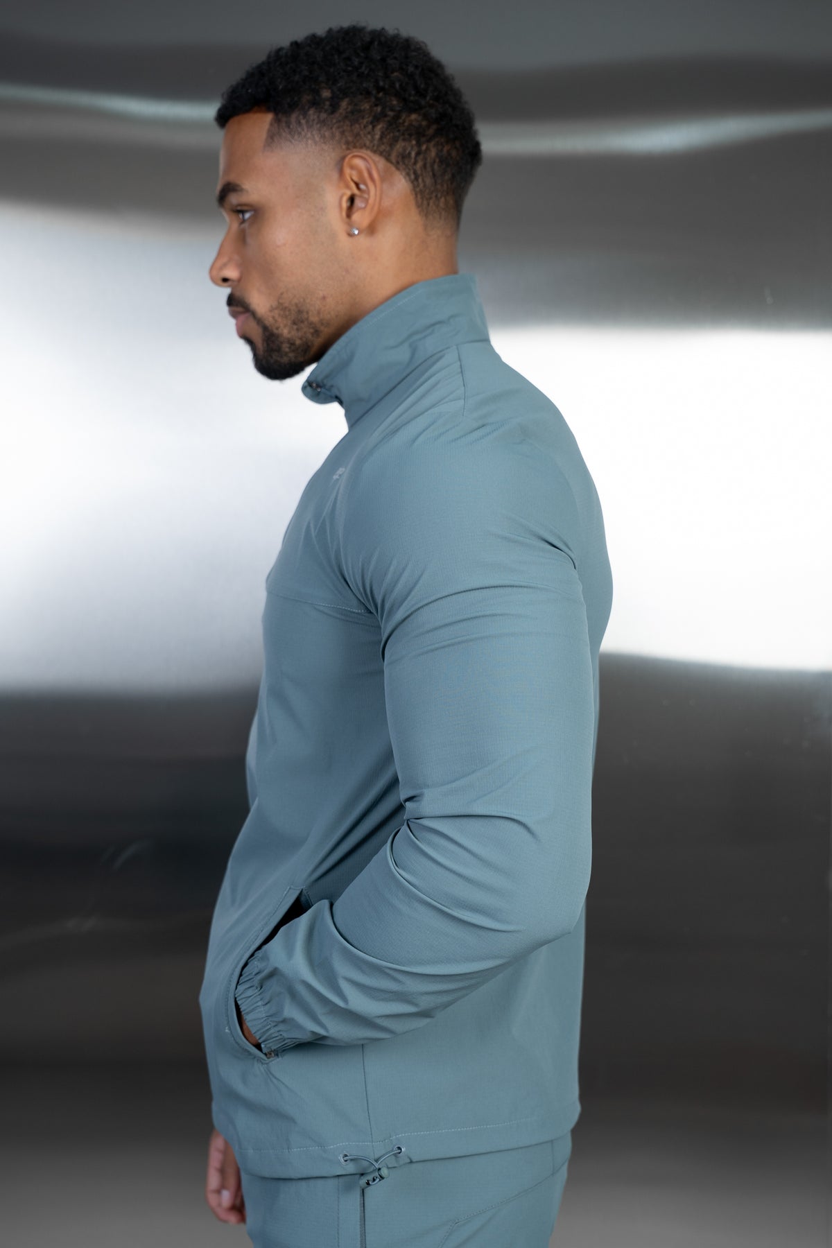 Destruct Track Quarter Zip Windbreaker - Teal