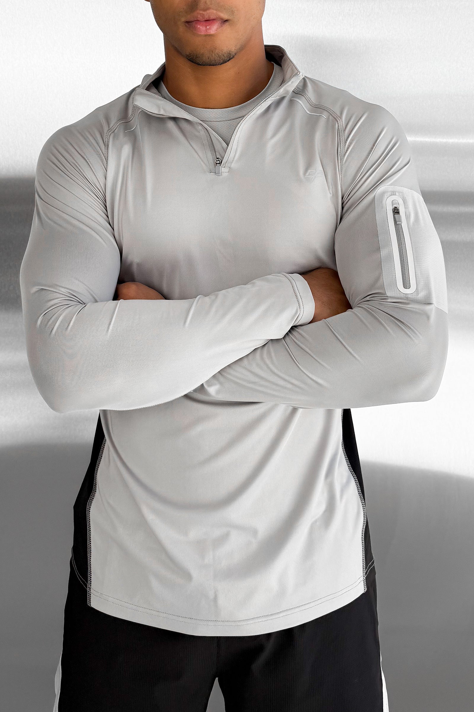 Synergy Quarter Zip Training Top - Grey/Black