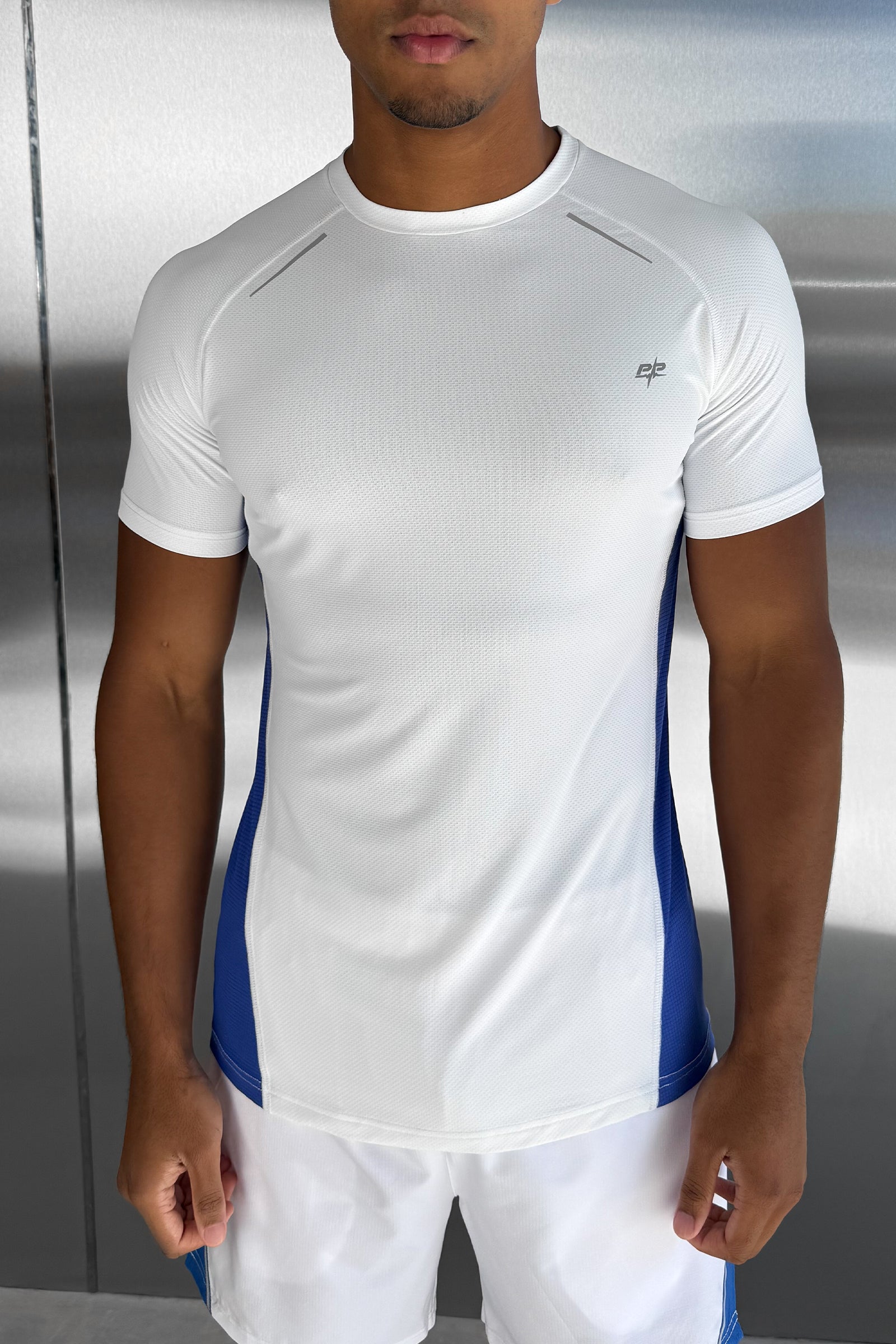 Synergy Training T-Shirt - White/Royal Blue