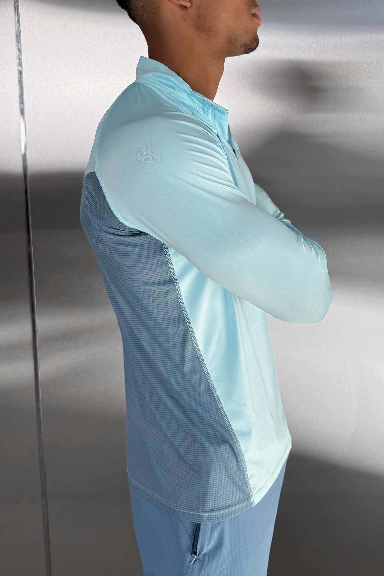 Synergy Quarter Zip Training Top - Pale Blue
