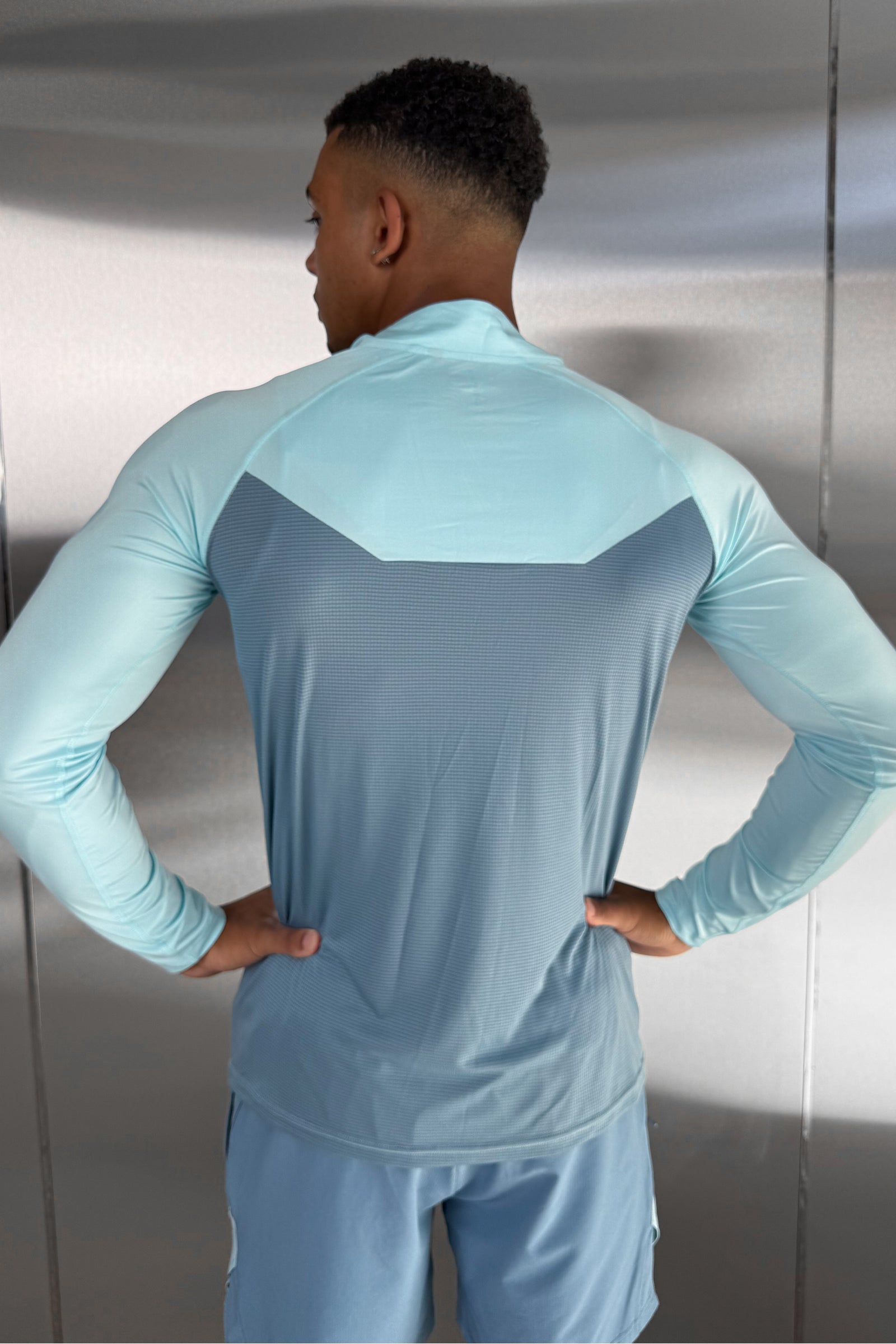 Synergy Quarter Zip Training Top - Pale Blue