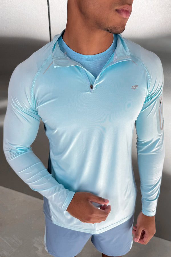 Synergy Quarter Zip Training Top - Pale Blue