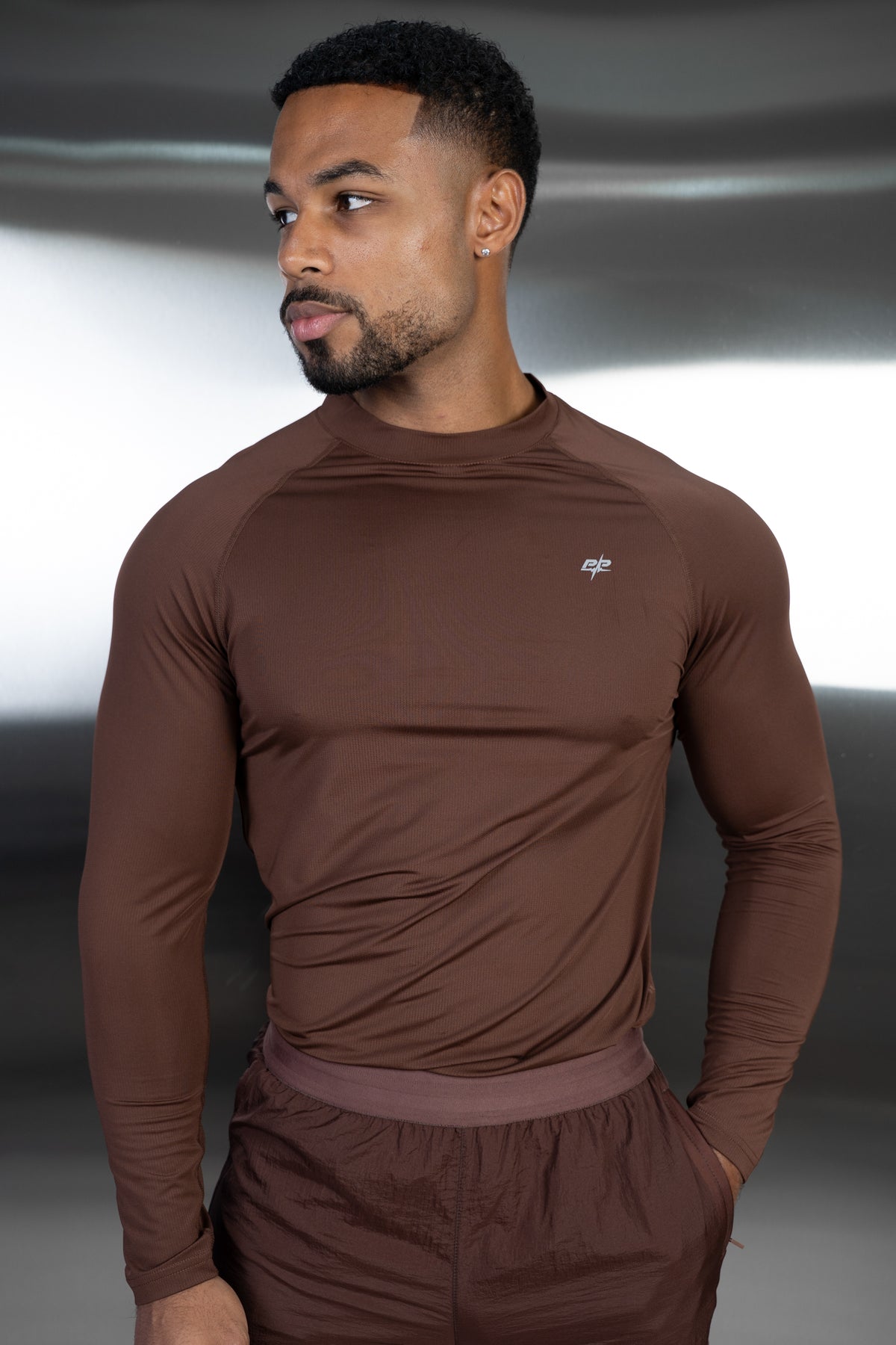 Stride Long Sleeve Training T-Shirt - Mocha