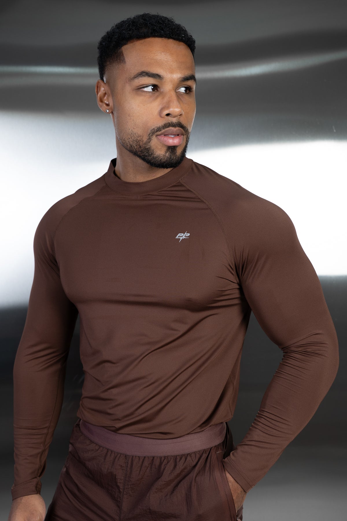 Stride Long Sleeve Training T-Shirt - Mocha