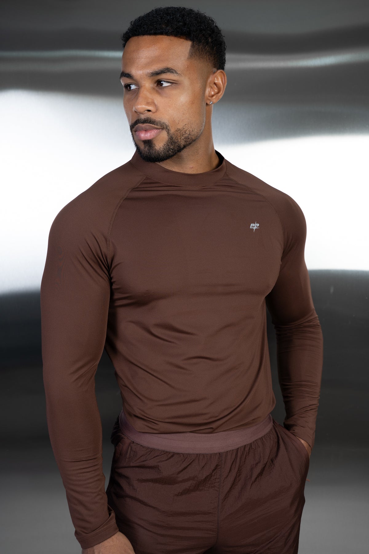 Stride Long Sleeve Training T-Shirt - Mocha