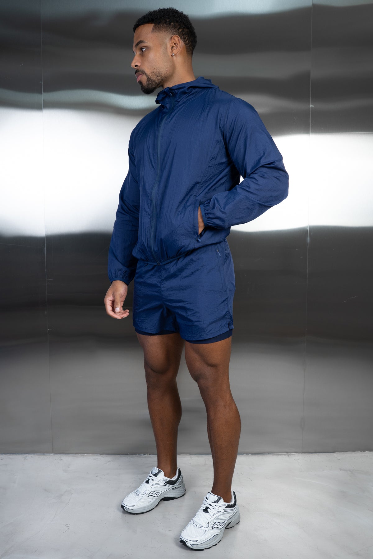 Stride Translucent Windbreaker - Navy
