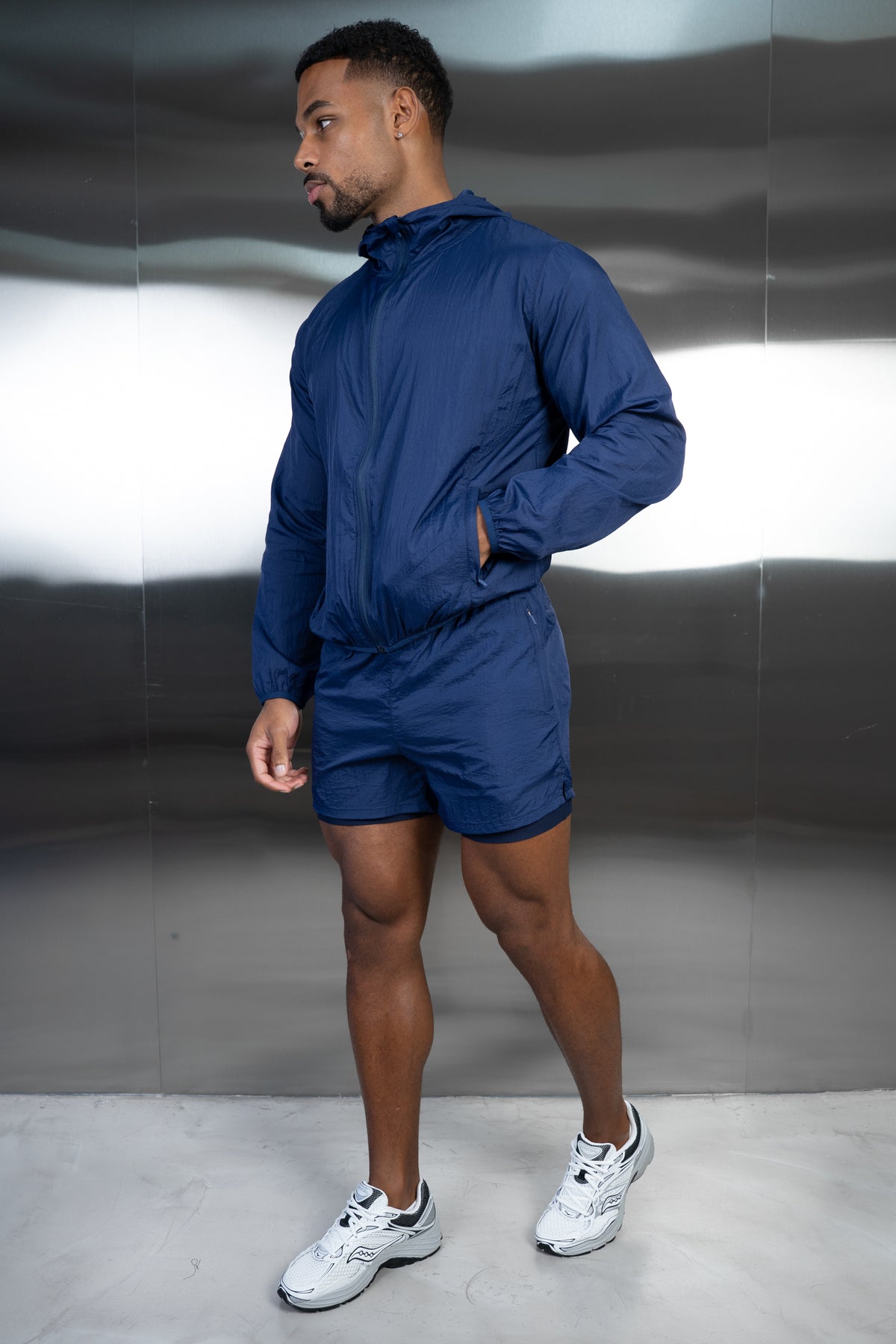 Stride Translucent Windbreaker - Navy