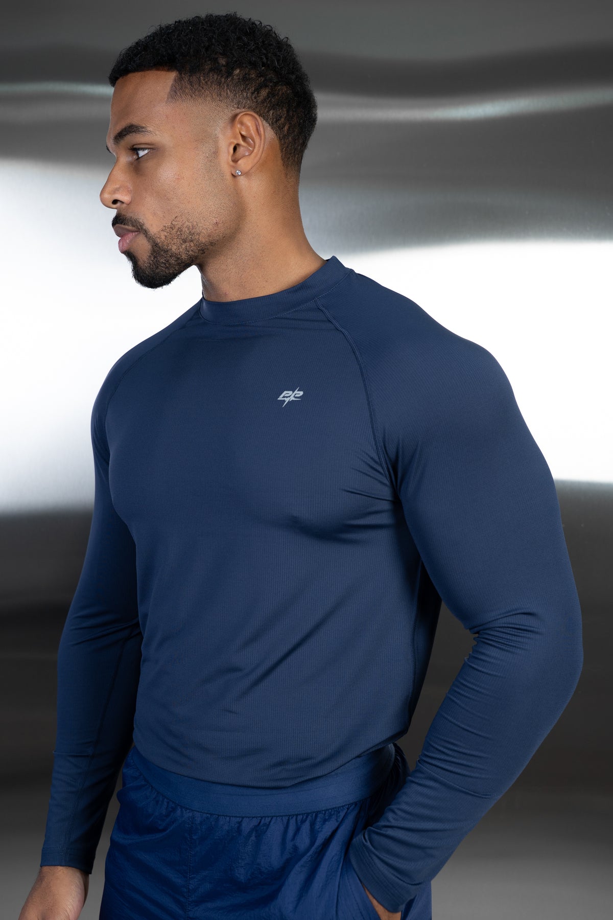 Stride Long Sleeve Training T-Shirt - Navy