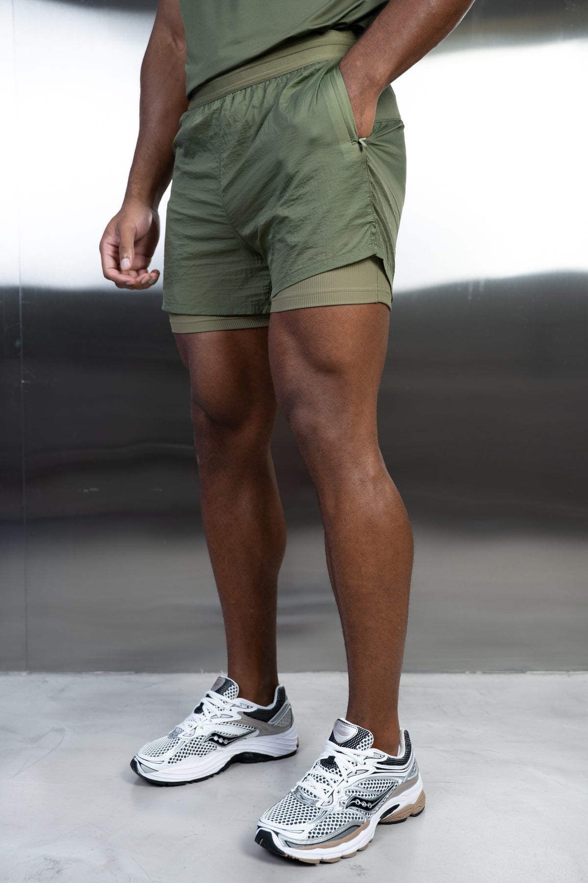Stride 2-IN-1 Translucent Short - Olive