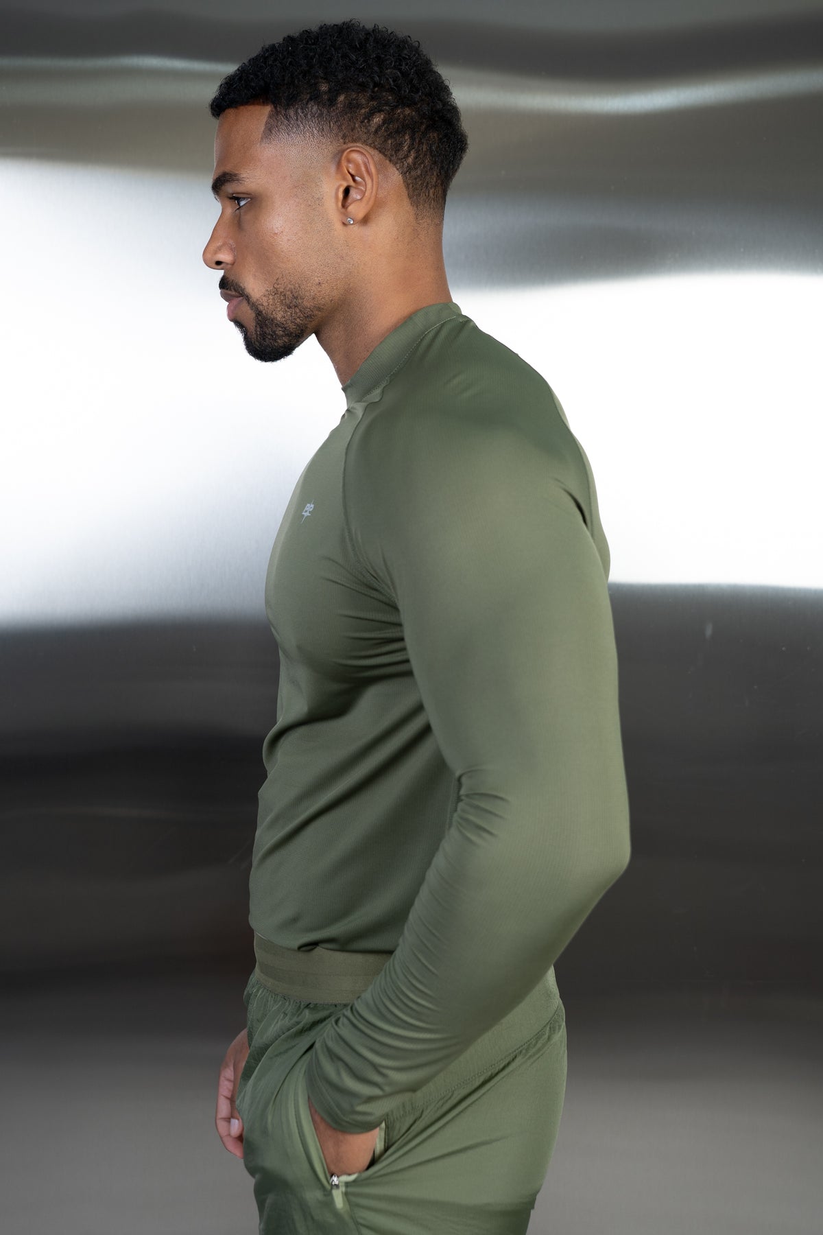 Stride Long Sleeve Training T-Shirt - Olive