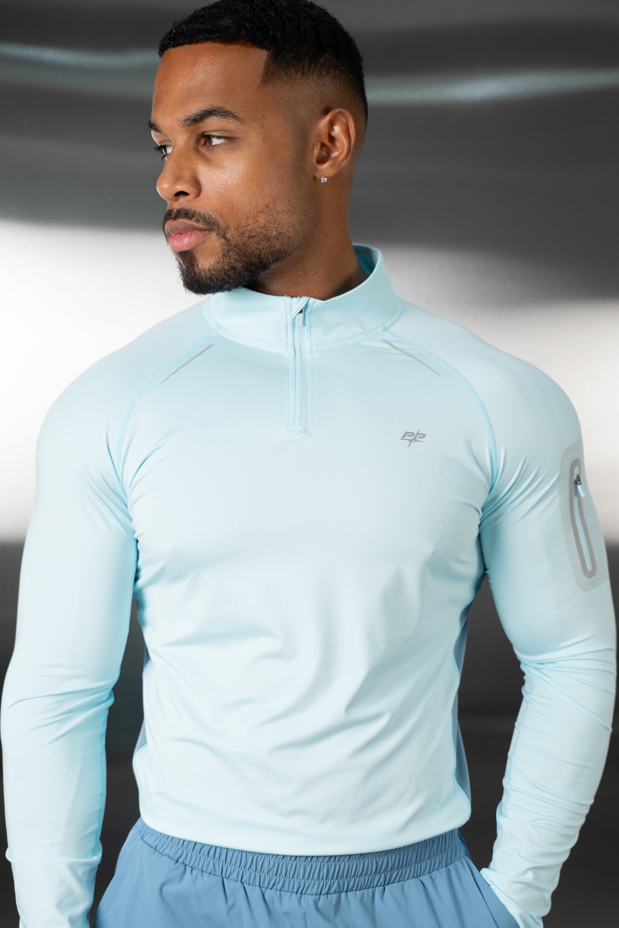 Synergy Quarter Zip Training Top - Pale Blue