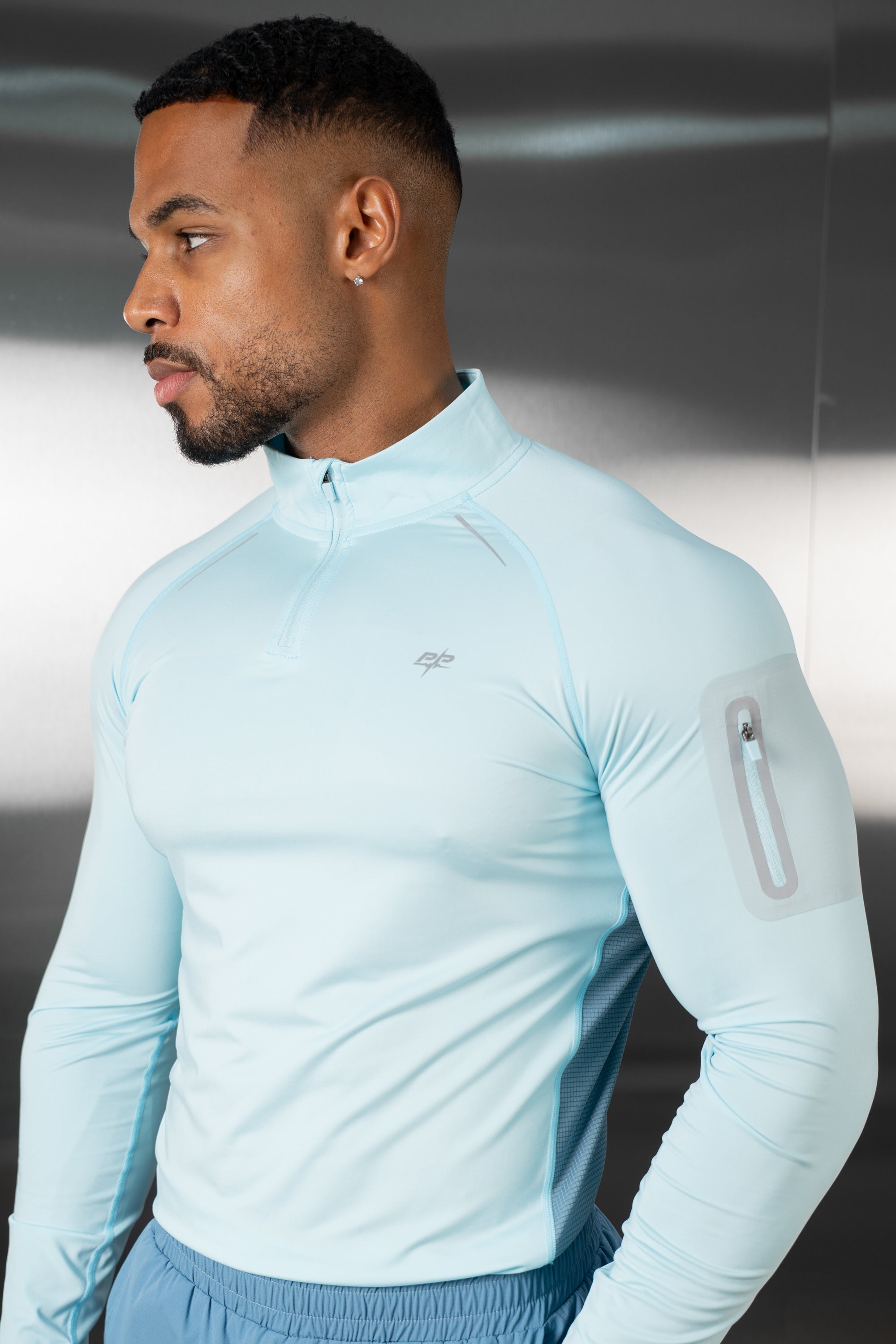 Synergy Quarter Zip Training Top - Pale Blue