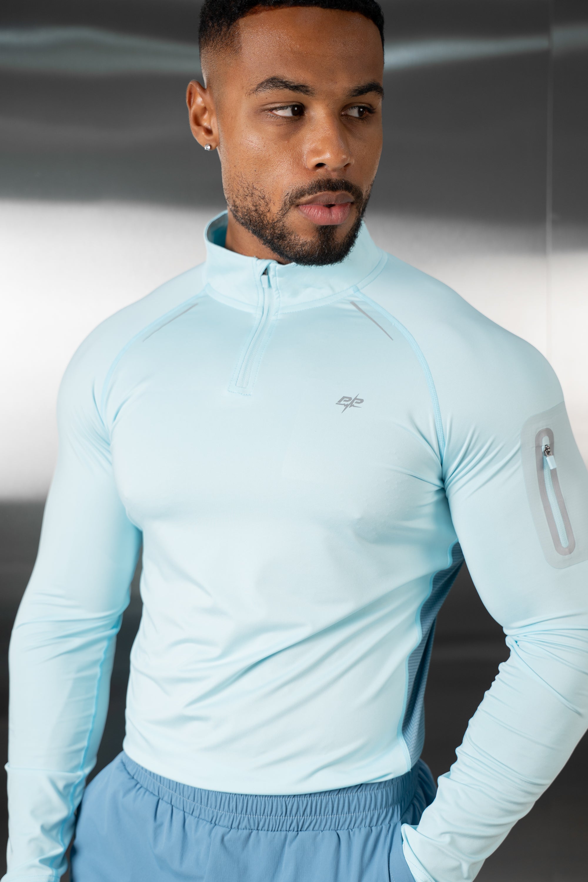 Synergy Quarter Zip Training Top - Pale Blue