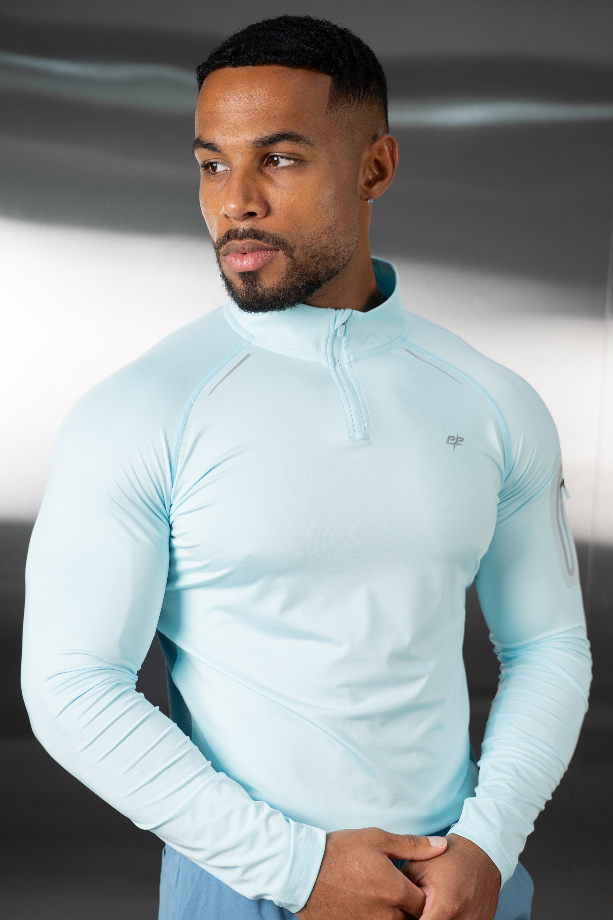 Synergy Quarter Zip Training Top - Pale Blue