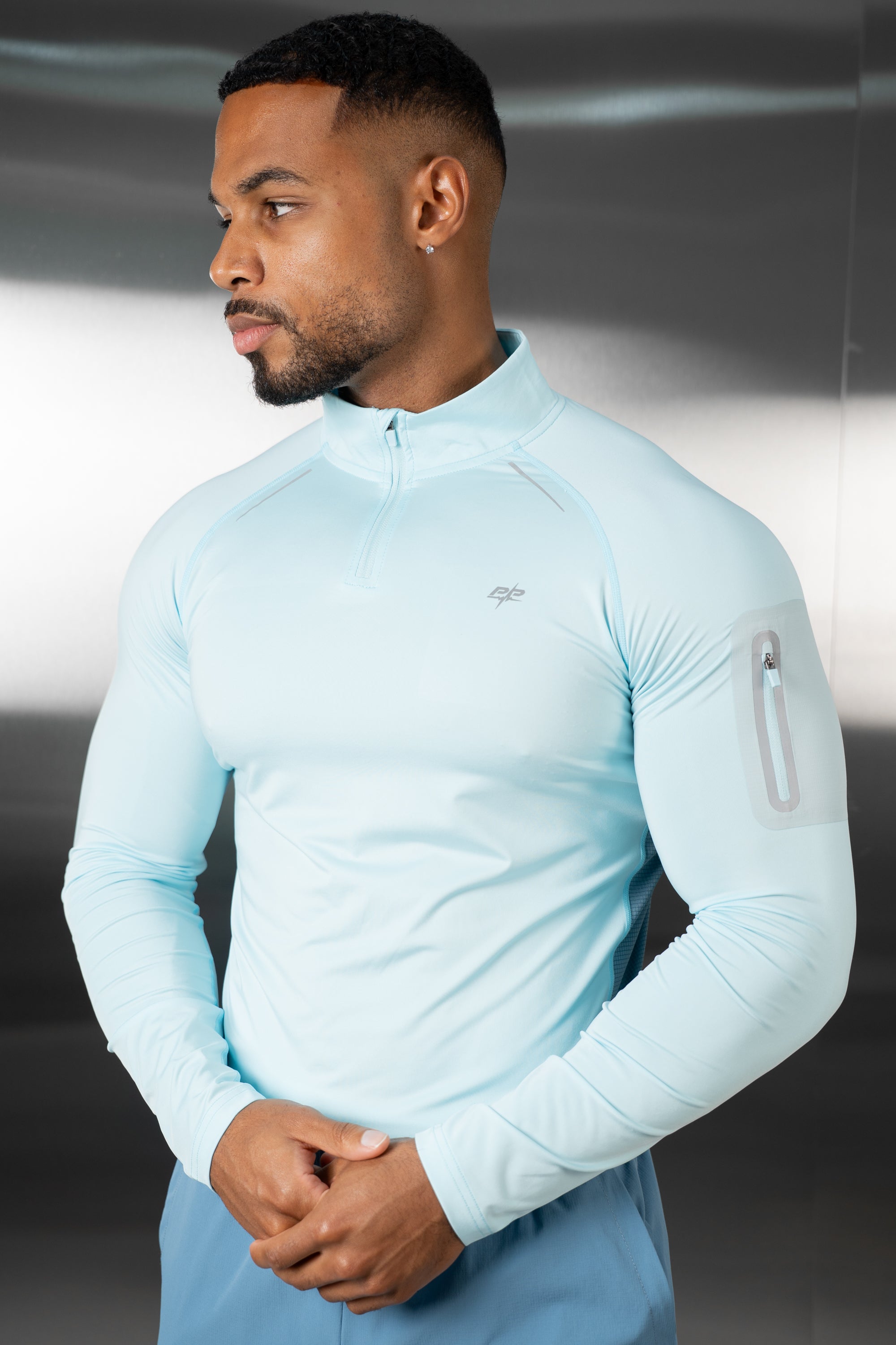 Synergy Quarter Zip Training Top - Pale Blue