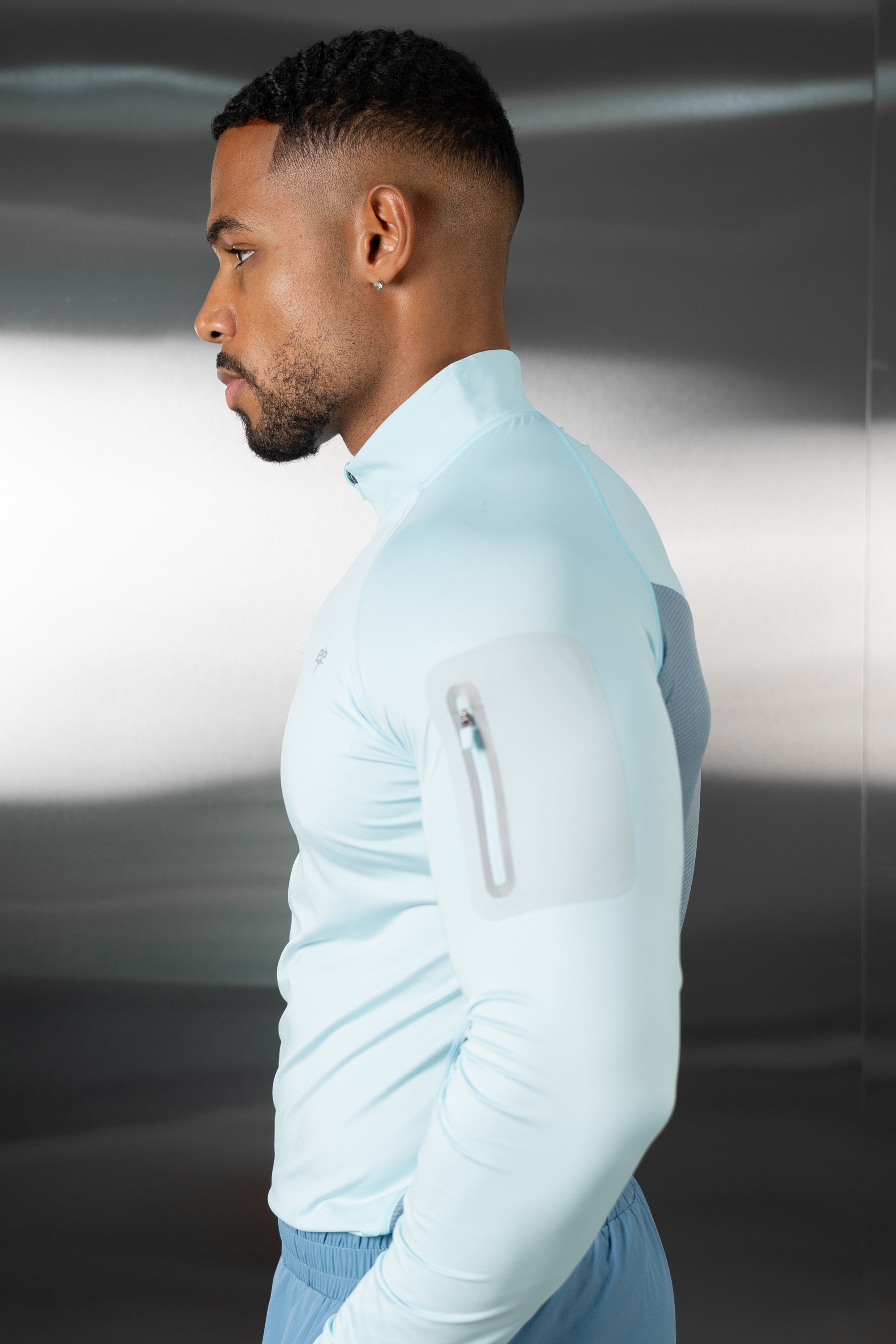 Synergy Quarter Zip Training Top - Pale Blue