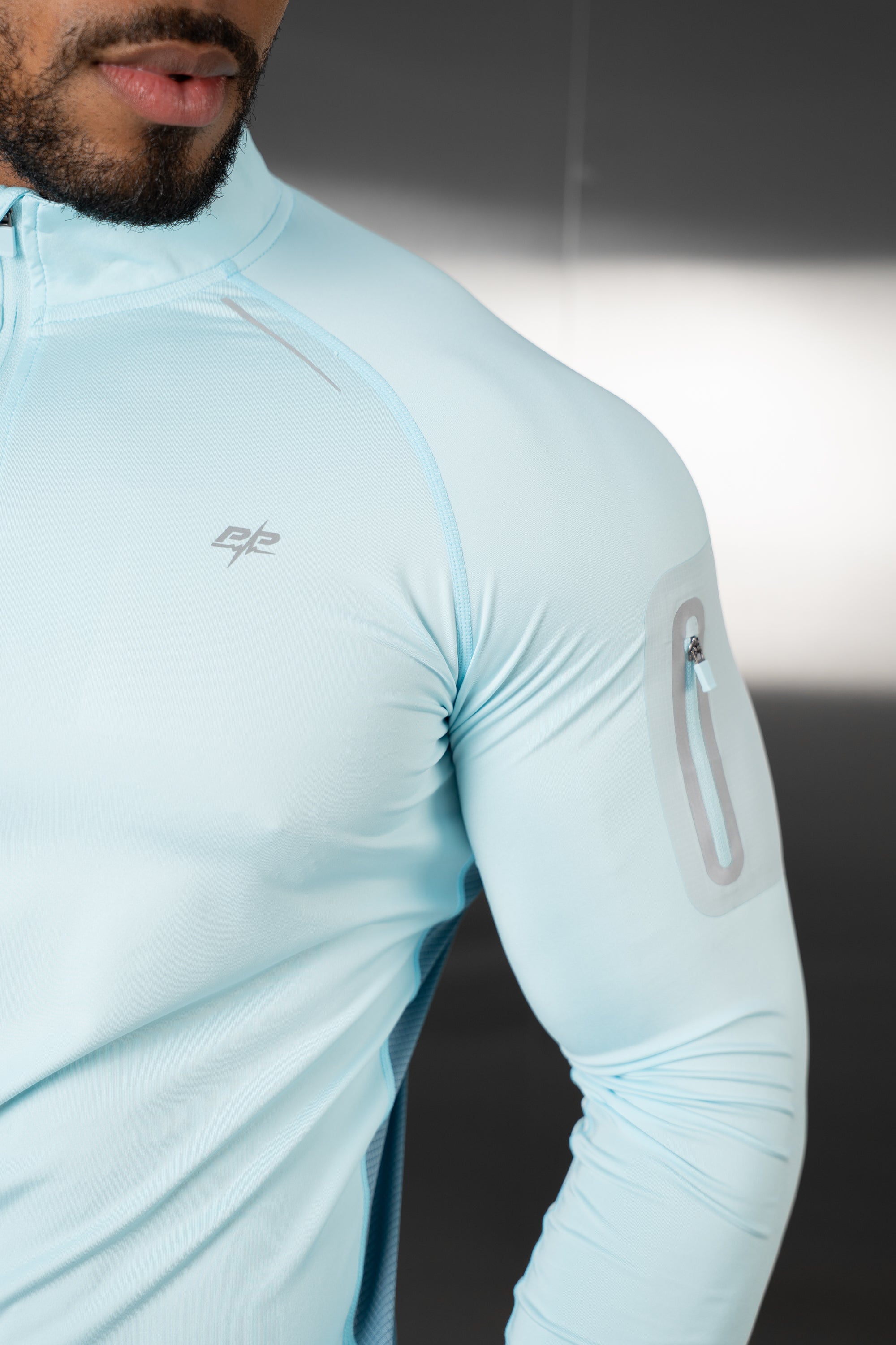Synergy Quarter Zip Training Top - Pale Blue