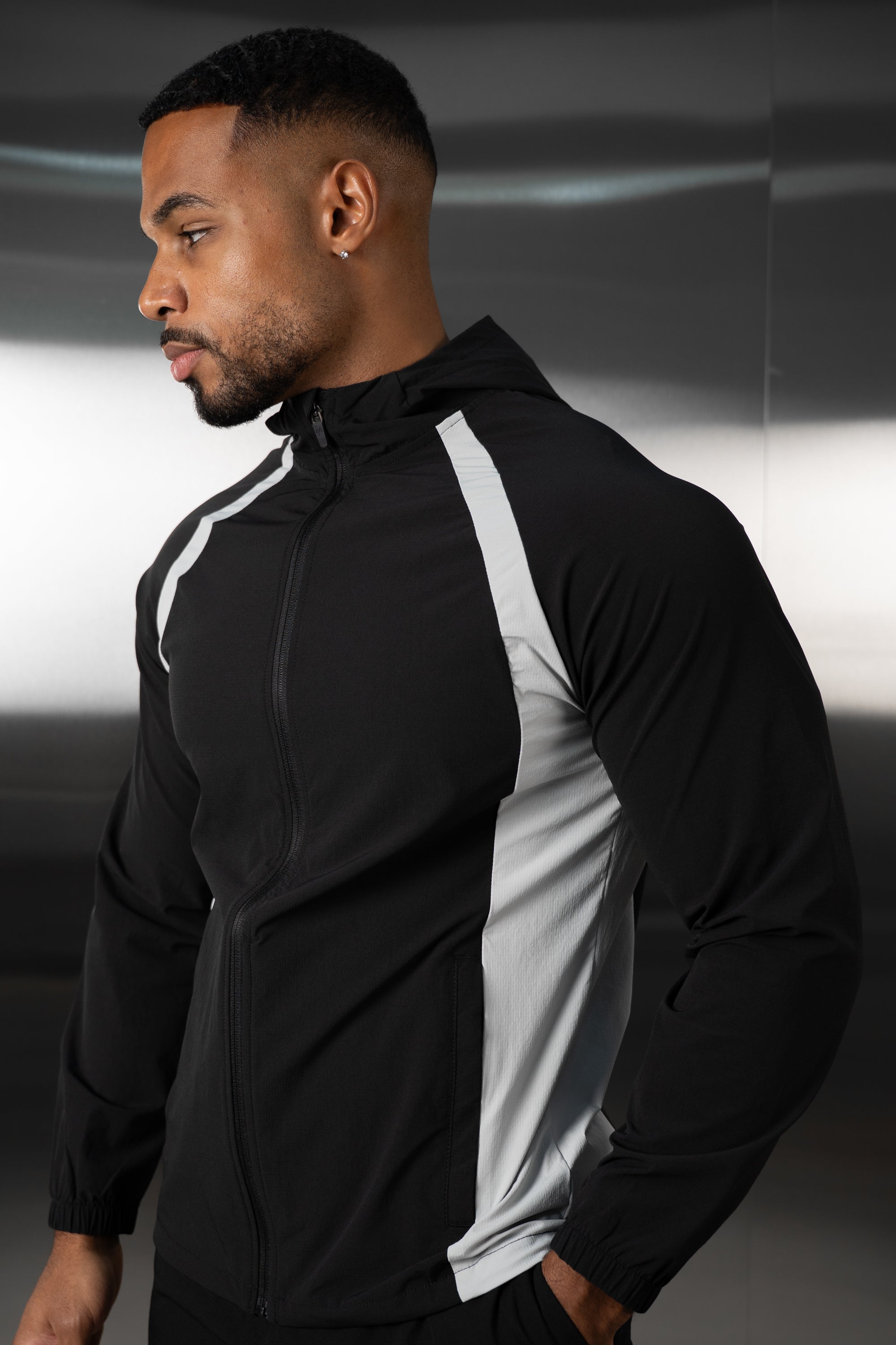 Synergy Technical Windbreaker Jacket - Black/Grey