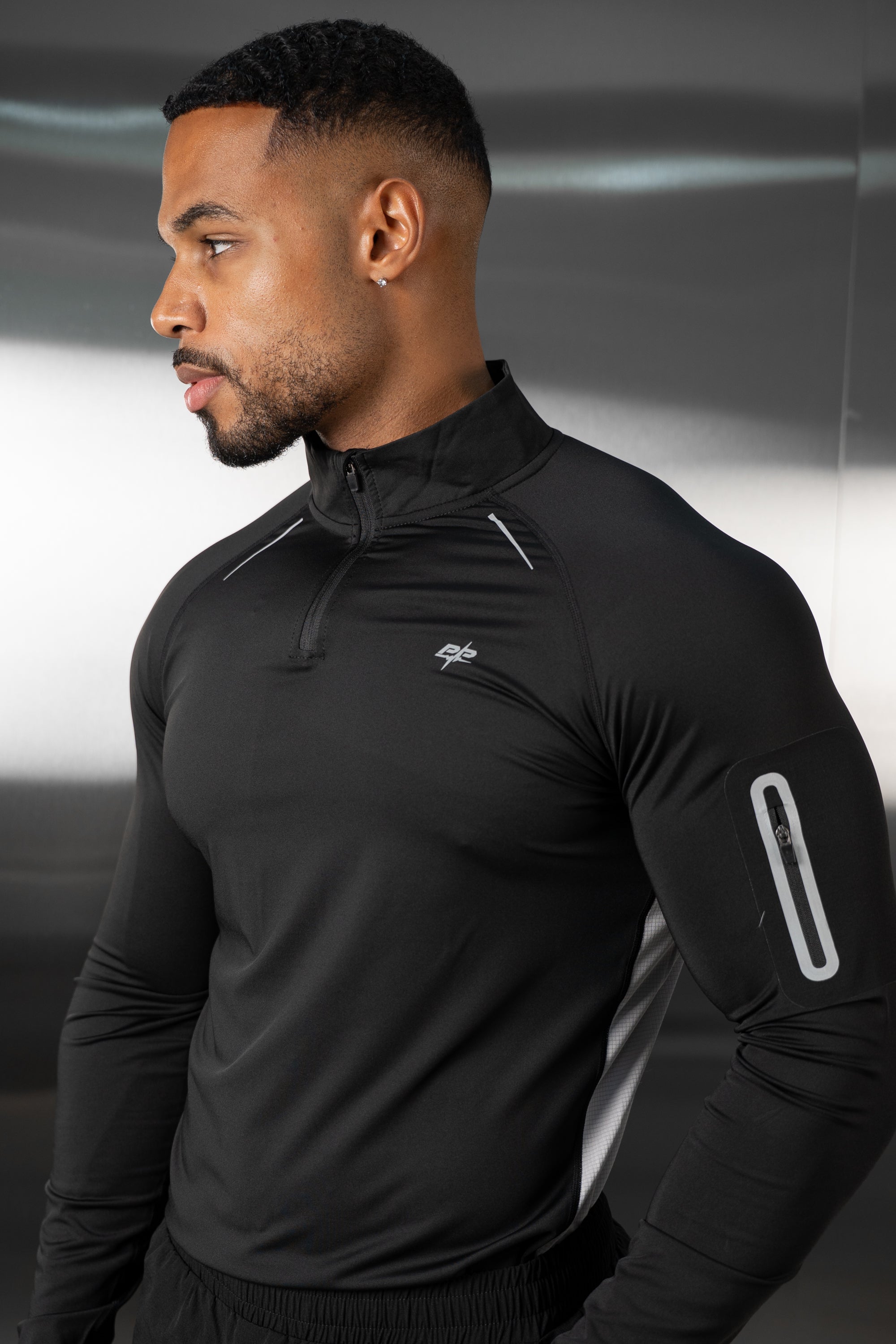 Synergy Quarter Zip Training Top - Black/Grey