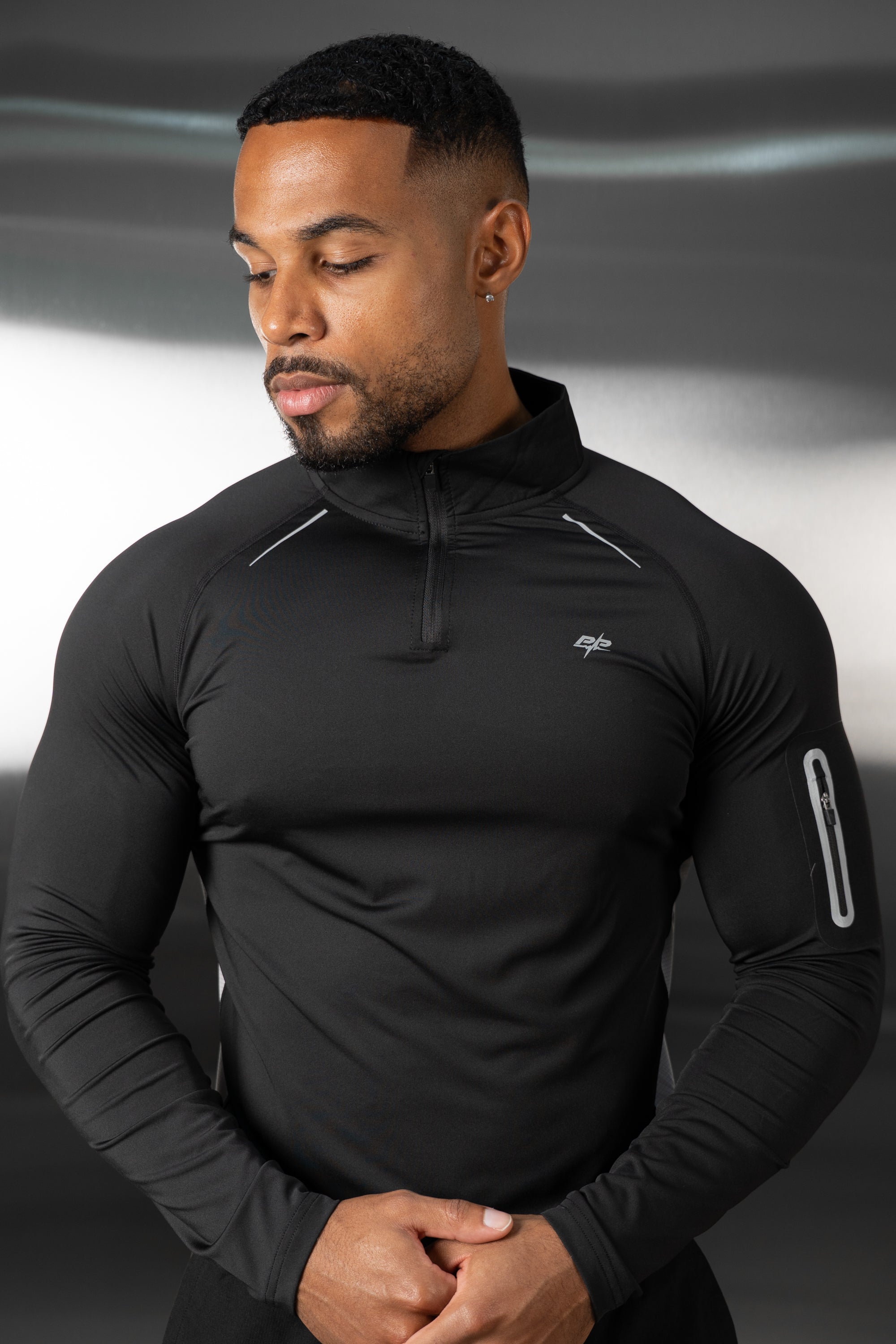 Synergy Quarter Zip Training Top - Black/Grey