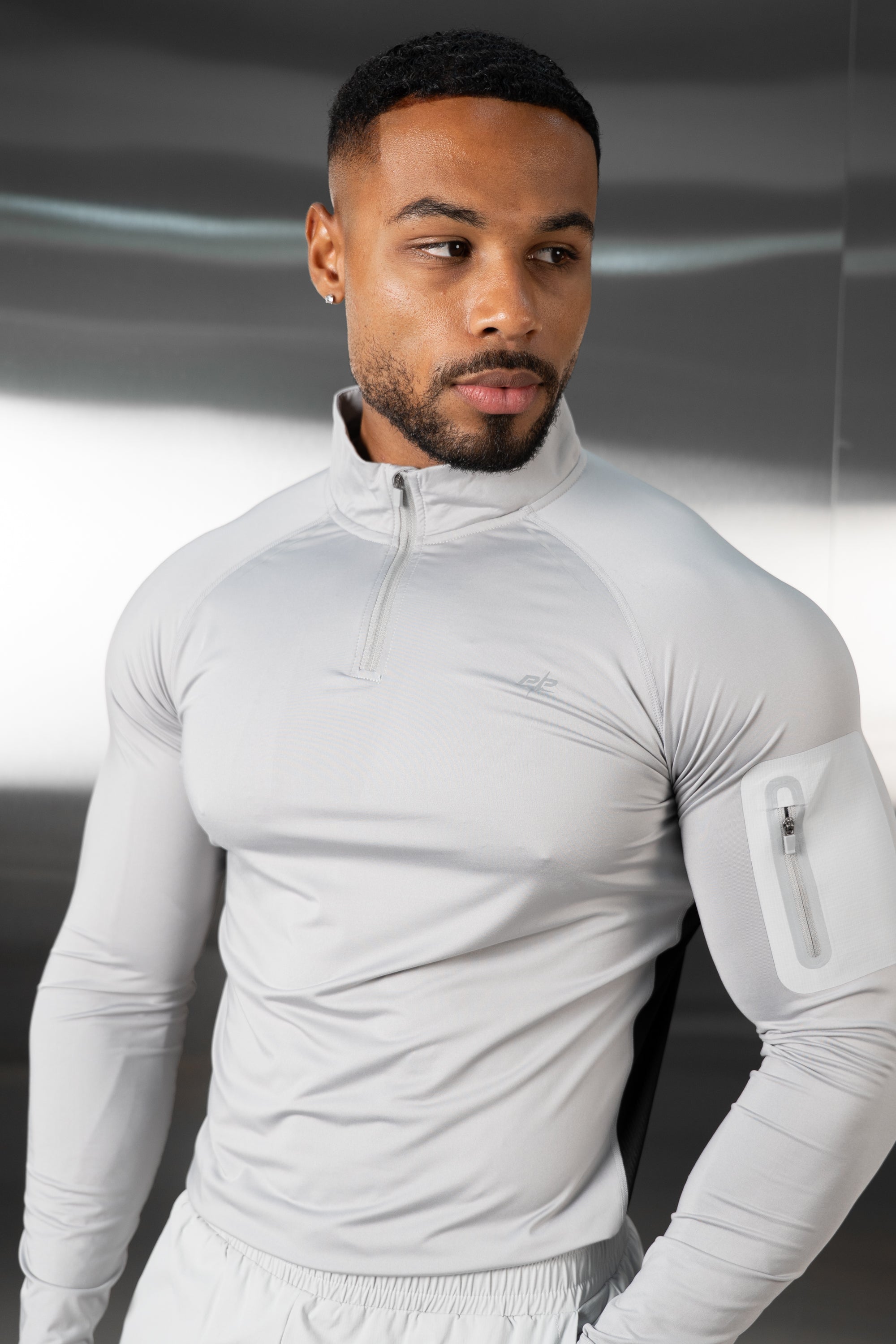 Synergy Quarter Zip Training Top - Grey/Black