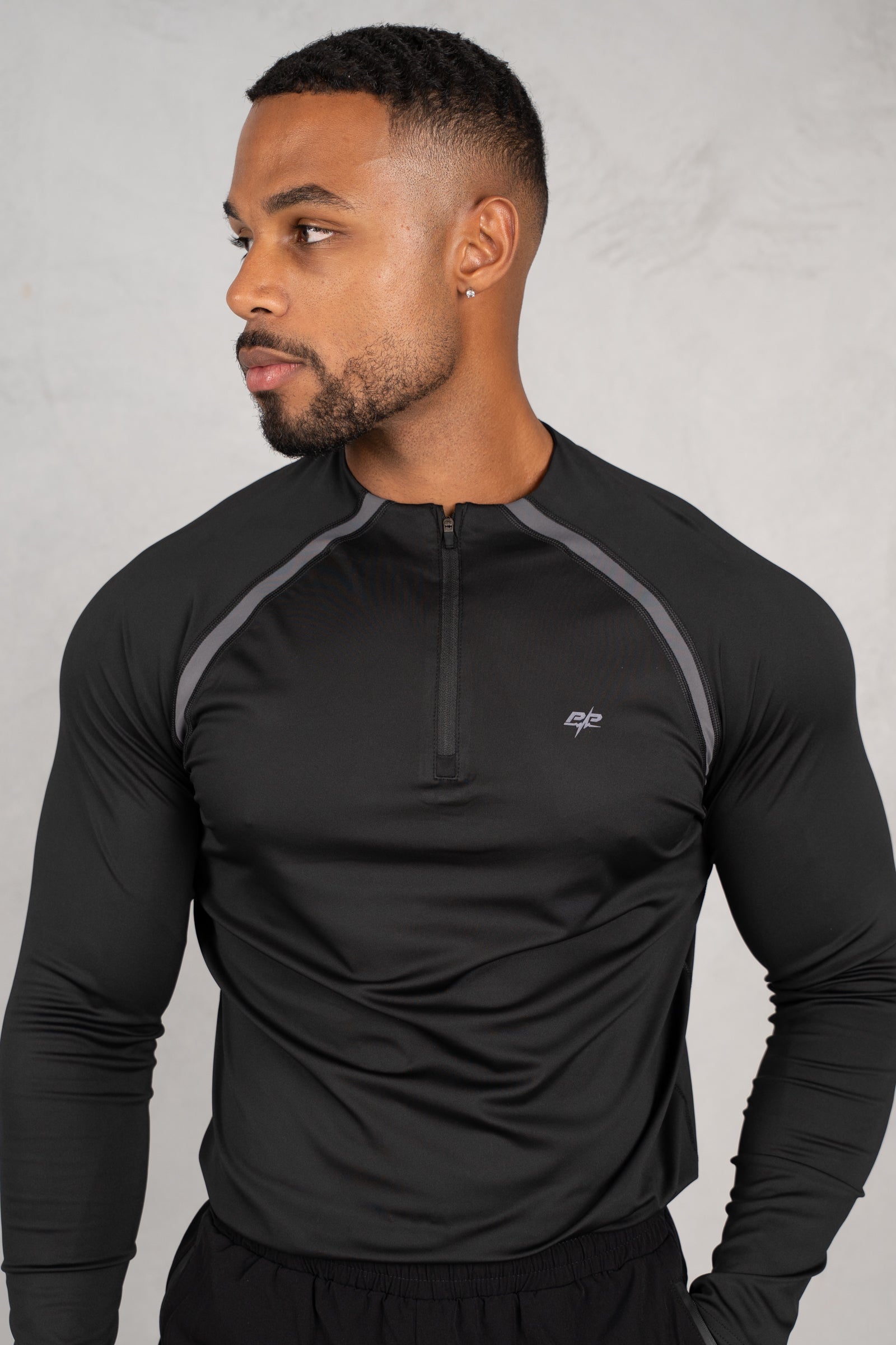 Vector Training Collarless Quarter Zip - Black