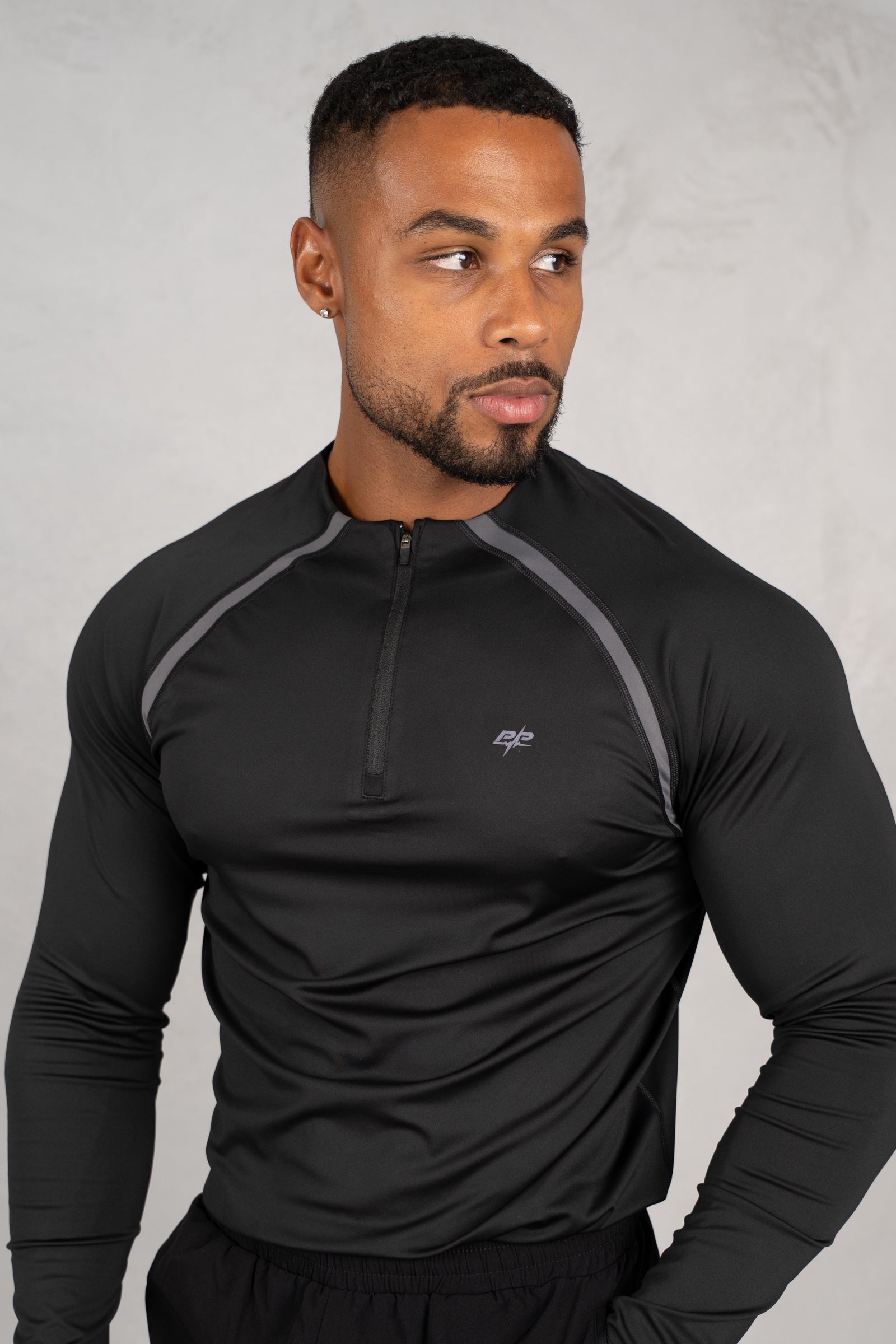 Vector Training Collarless Quarter Zip - Black