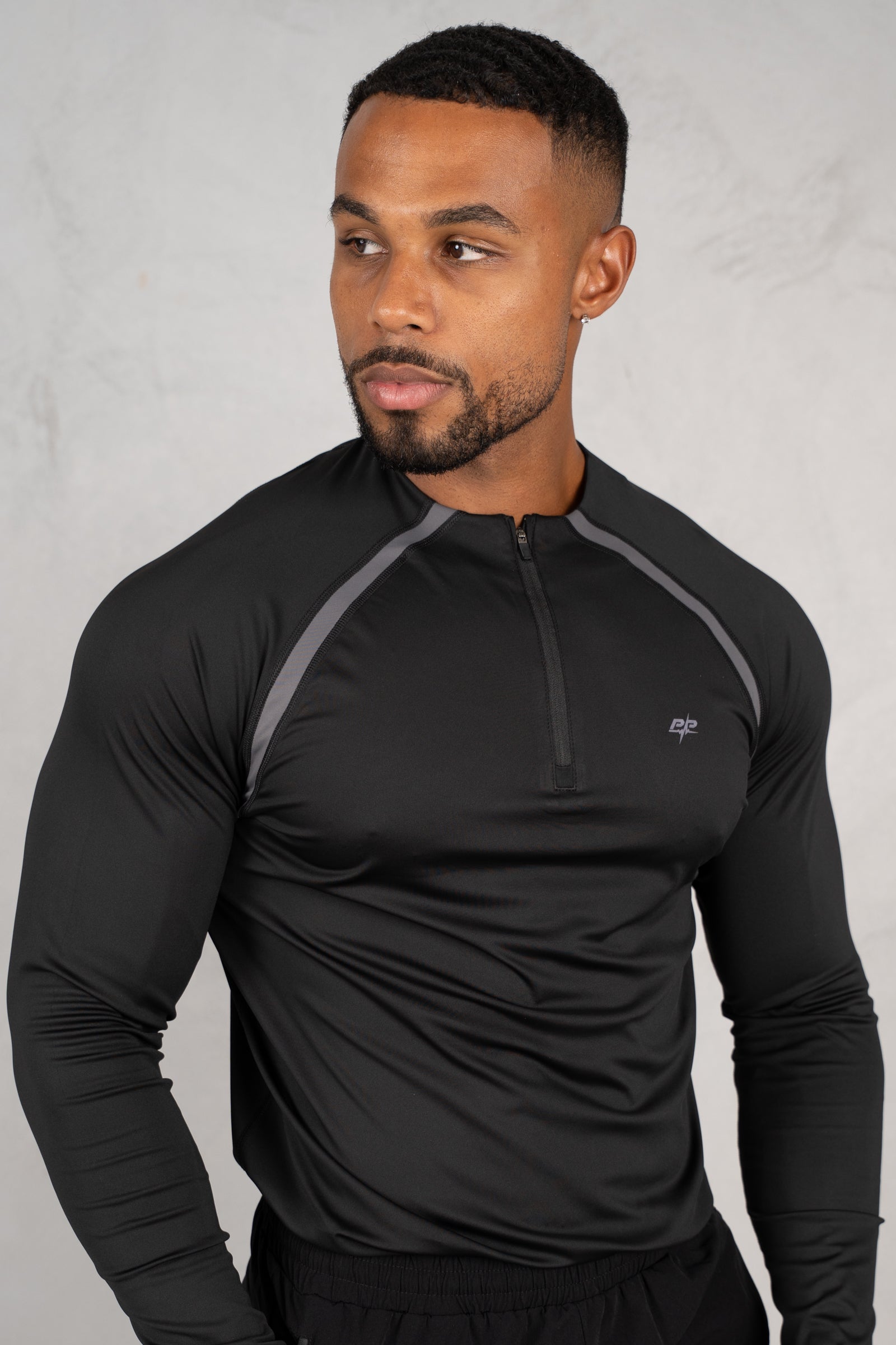 Vector Training Collarless Quarter Zip - Black