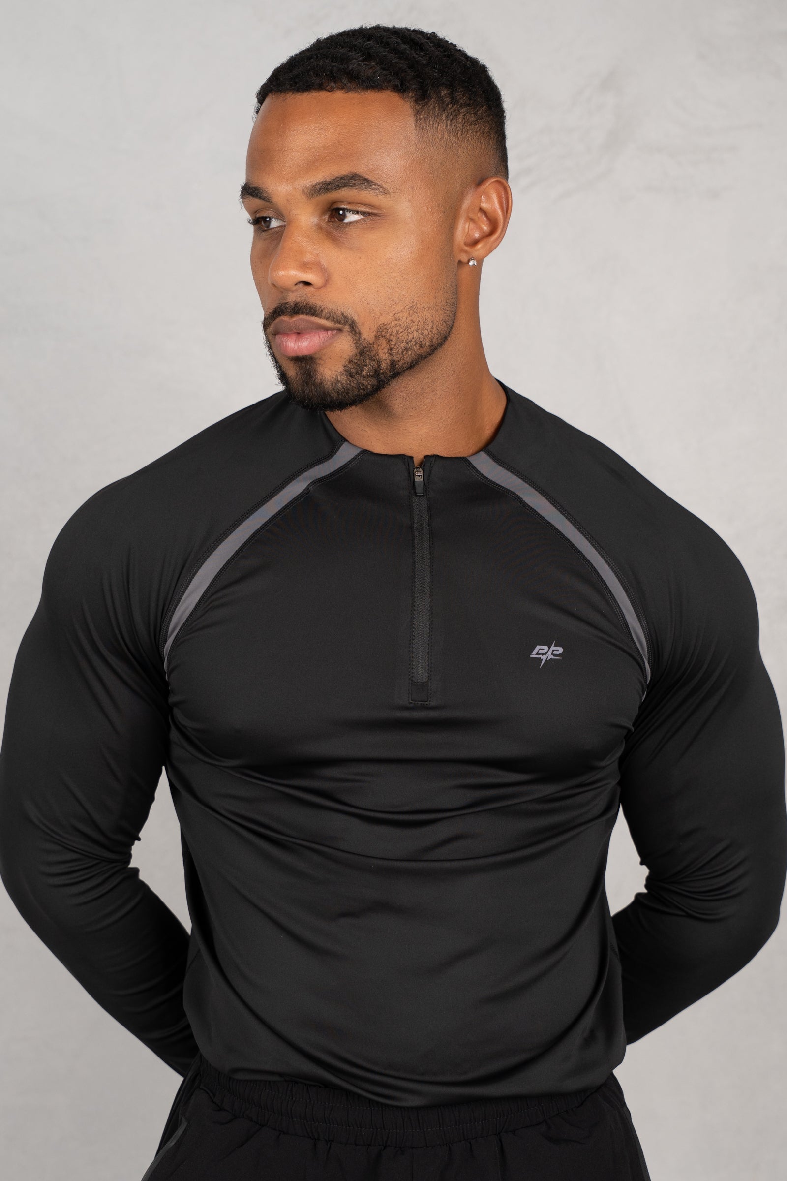 Vector Training Collarless Quarter Zip - Black